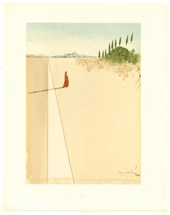 The Delightful Mount - Original Woodcut Print by Salvador Dalì - 1963