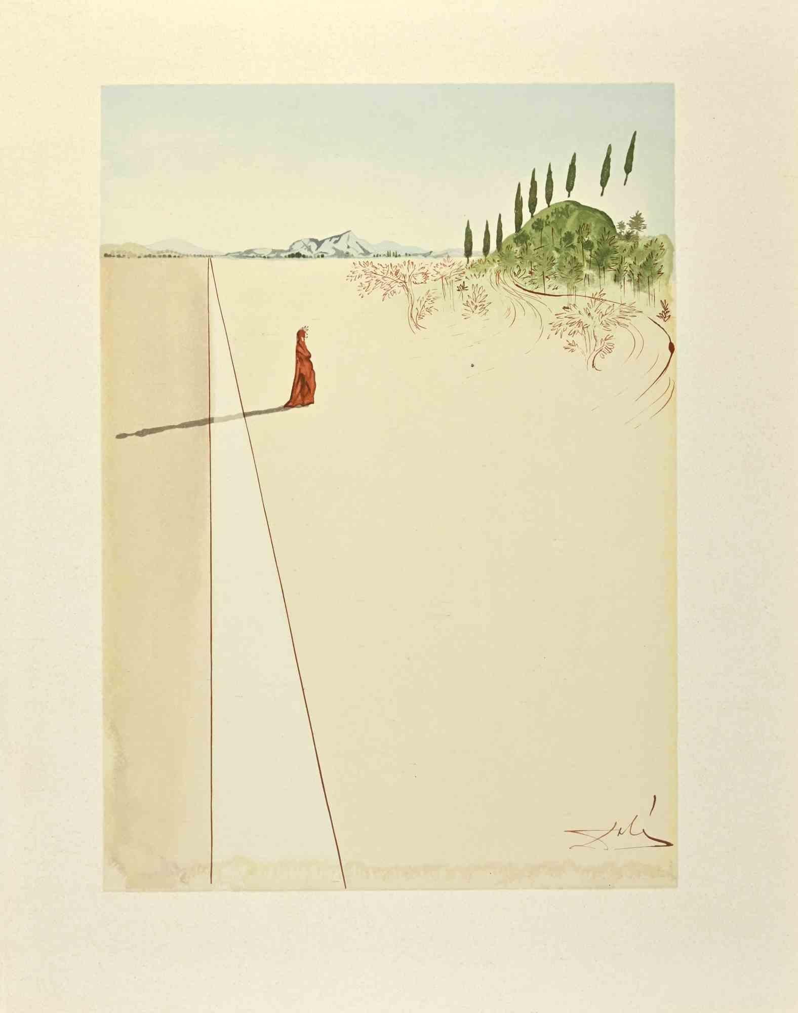 Salvador Dalí Print - The Departure - Woodcut print - 1963