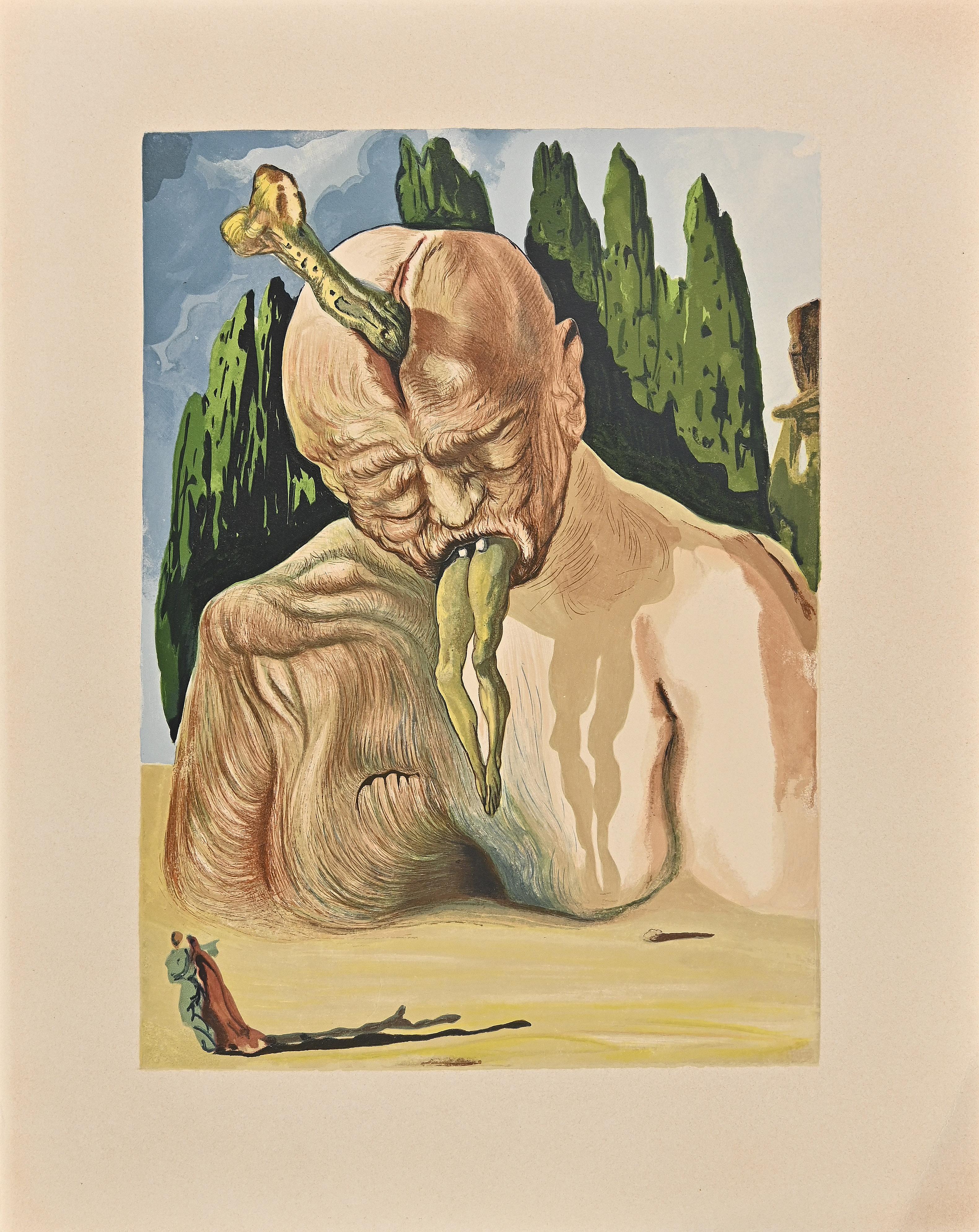 Salvador Dalí Figurative Print - The Devil Logician - Original Woodcut Print attr. to Salvador Dalì - 1963