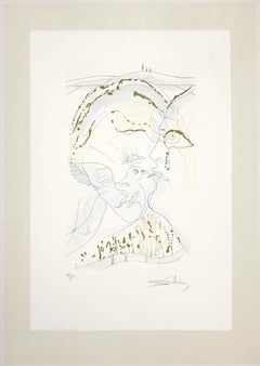 The Dove-like Eyes on the Bride - Original Etching by S. Dalì - 1971
