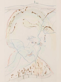 The Dove-like Eyes on the Bride, Original Salvador Dali etching, Hand-signed