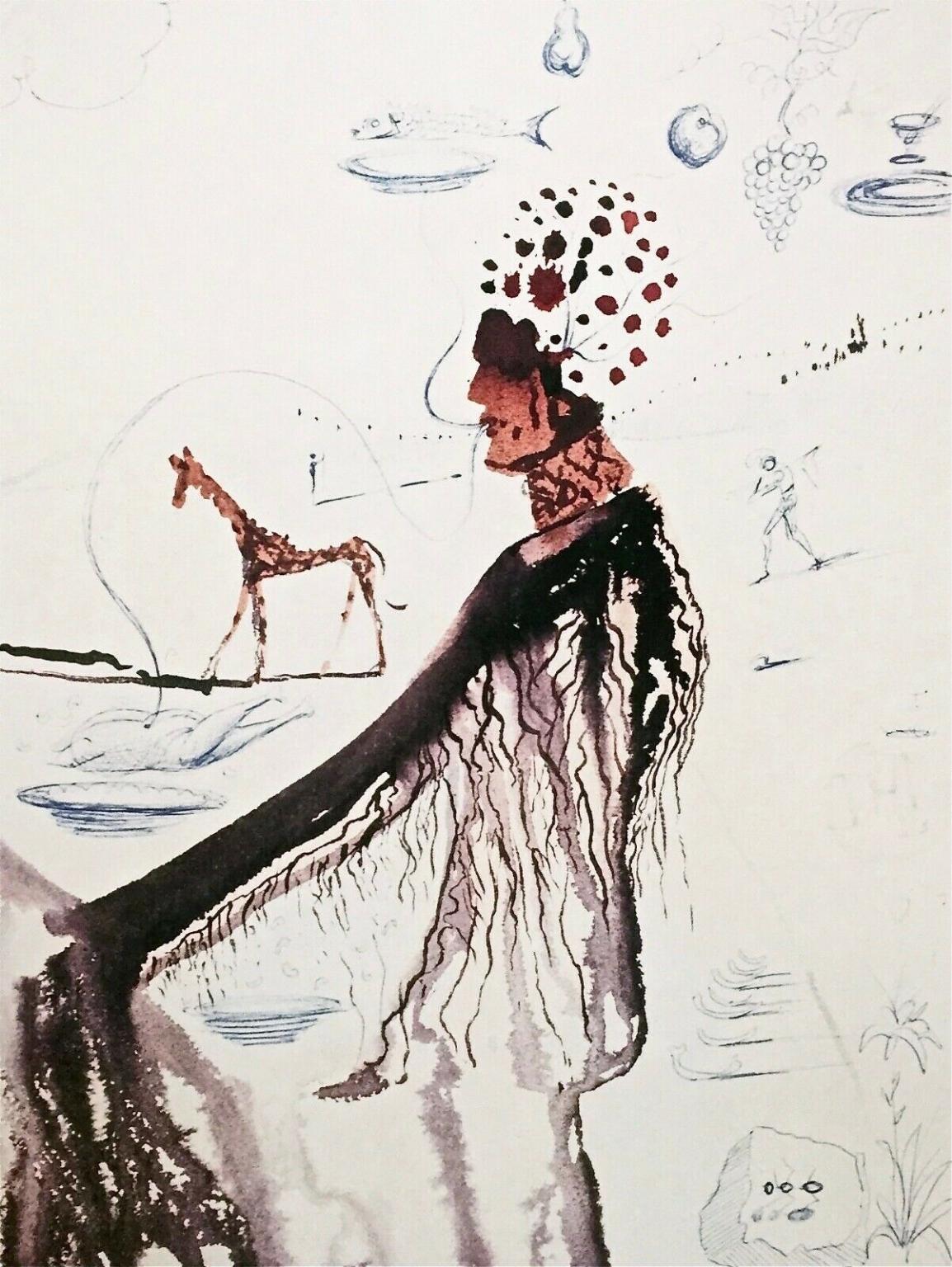 Salvador Dalí Landscape Print - The Entrepreneur, 1989 Limited Edition Lithograph — Salvador Dali