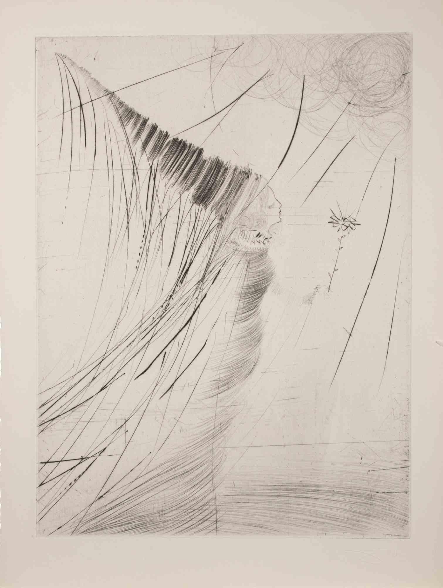 Figurative Print di Salvador Dalí - La fata - Acquaforte - 1968