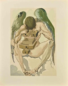 The Fallen Angel - Woodcut Print - 1963