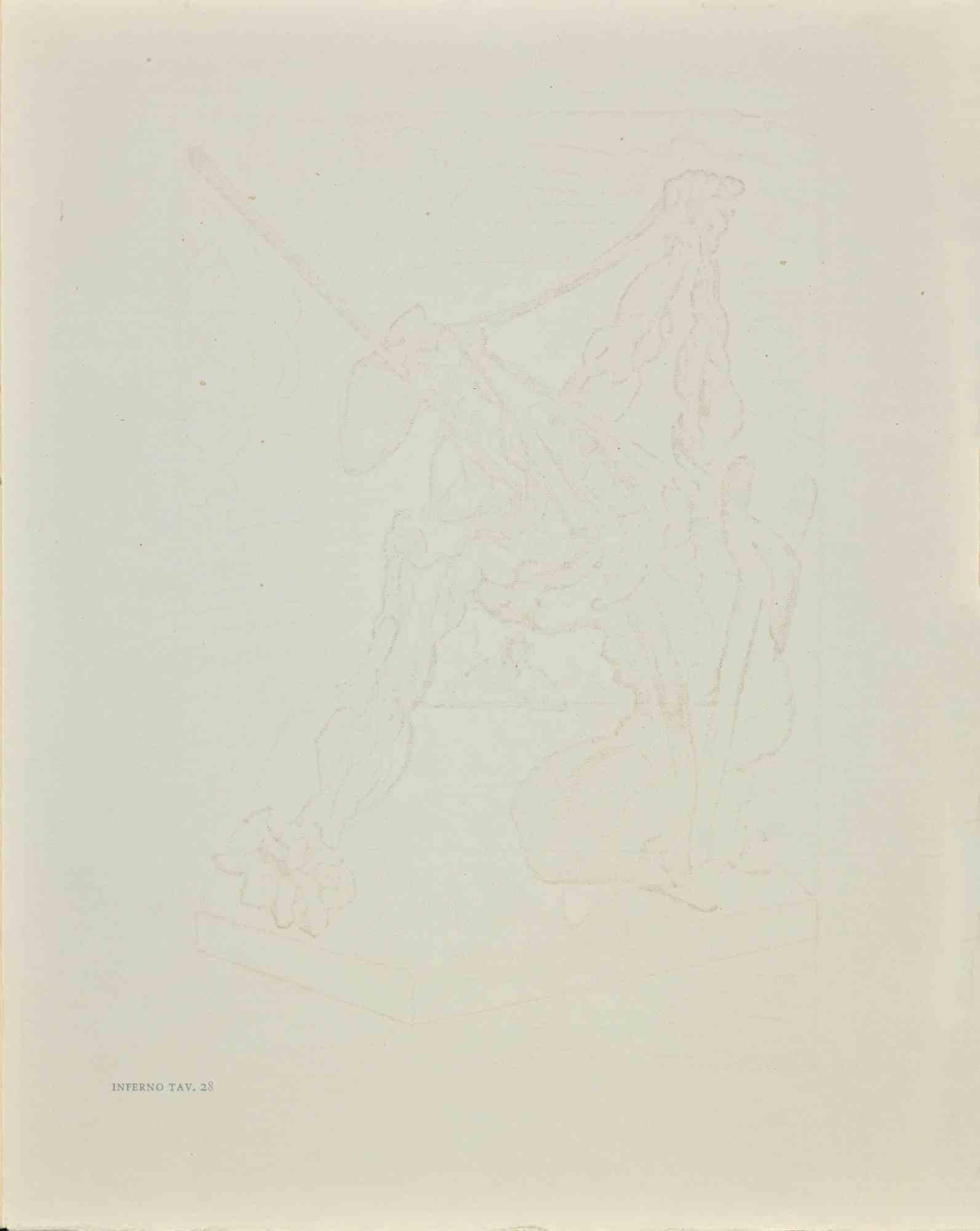 The Falsifiers  - WoodcutPrint - 1963 - Beige Figurative Print by Salvador Dalí