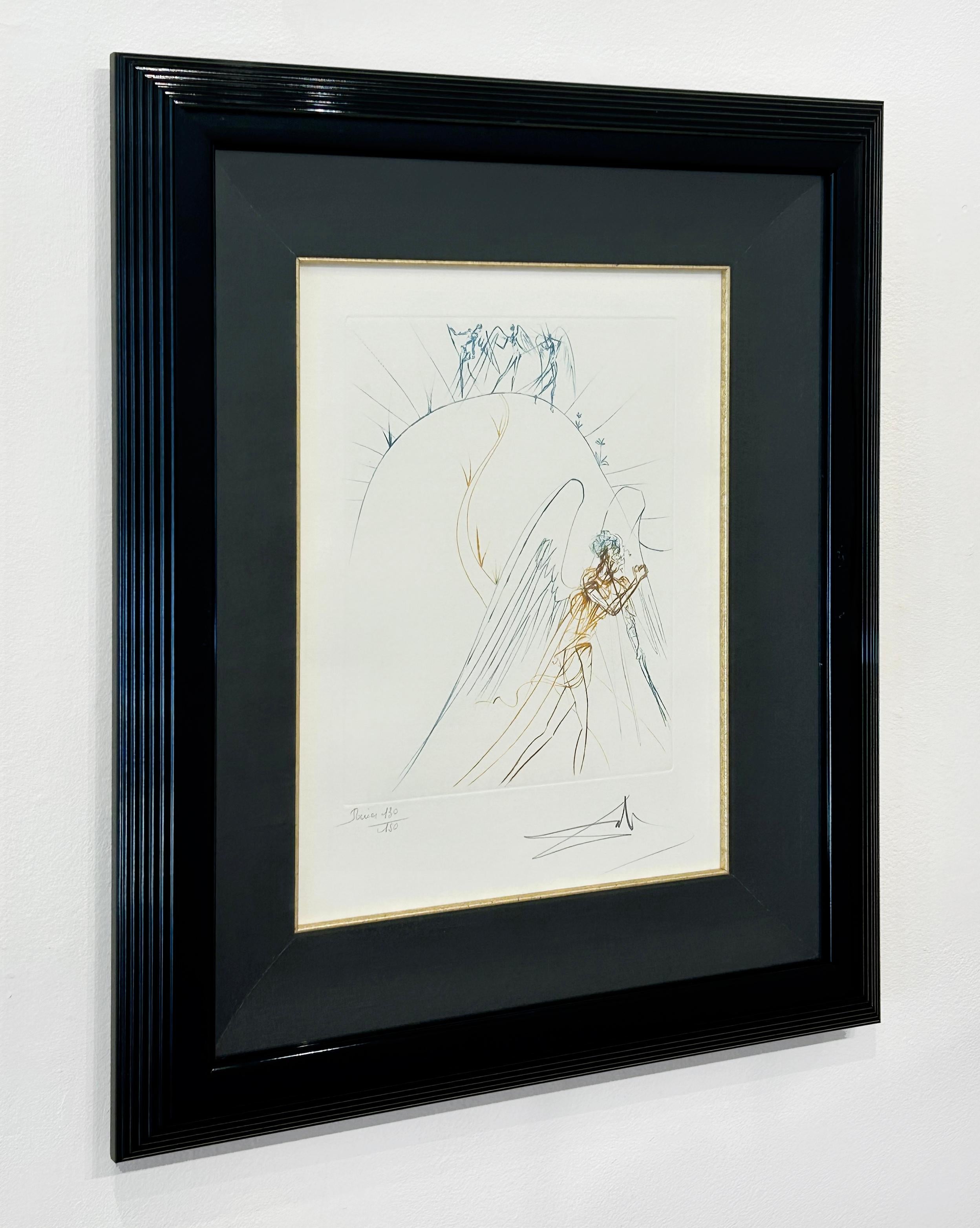 Artist:  Dali, Salvador
Title:  The Fight of Satan
Series:  Le Paradis Terrestre
Date:  1974
Medium:  drypoint printed in color
Framed Dimensions:  22