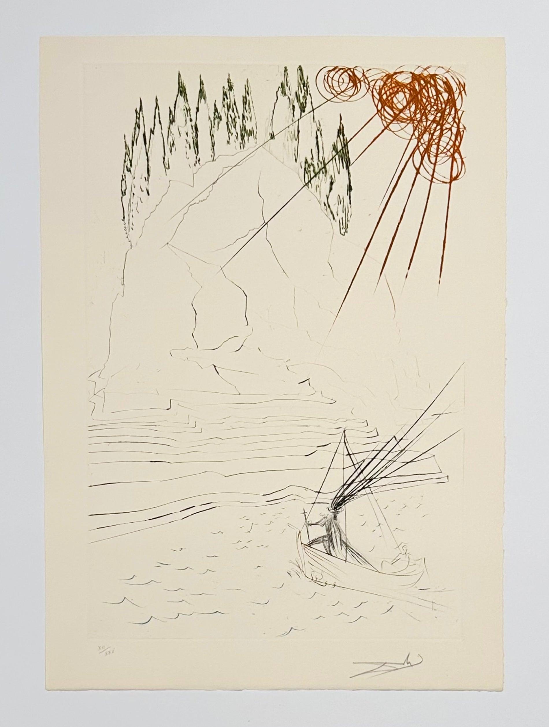Artista: Salvador Dalì
Titolo: La lotta con Morhoult
Portafoglio: Tristano e Iseulta
Mezzo di comunicazione: Incisione a colori
Anno: 1970
Edizione: XII/XXV
Dimensioni cornice: 25 1/4