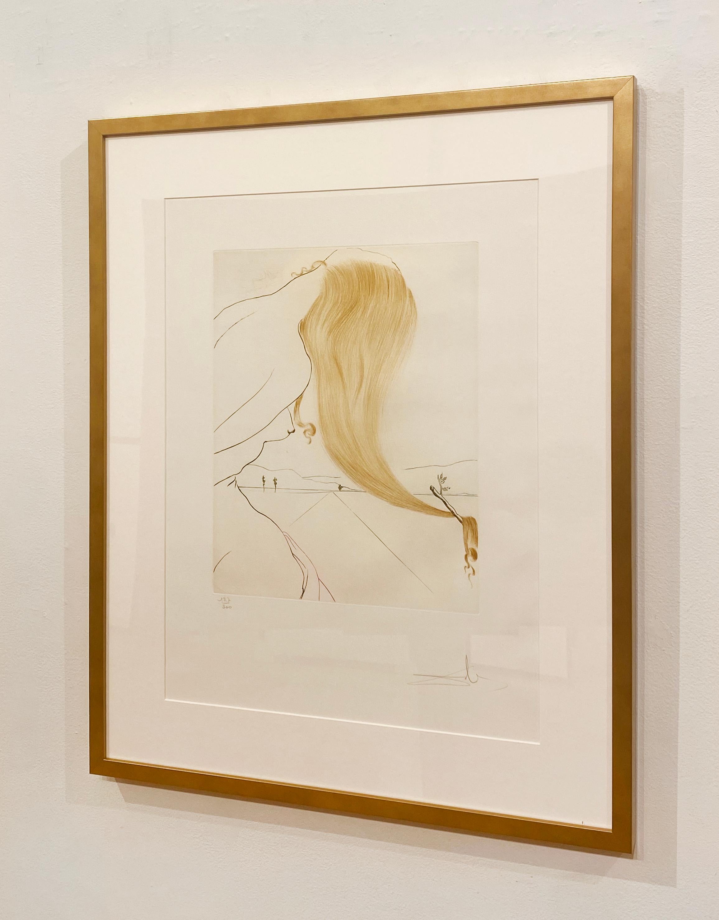 Artist:  Dali, Salvador
Title:  The Golden Fleece
Series:  Aranella
Date:  1974
Medium:  drypoint printed in color
Signature:  Pencil signed
Edition:  127 / 300
Literature:  AF 91
Provenance:  Acquired Directly from the Artist, Private Collection,