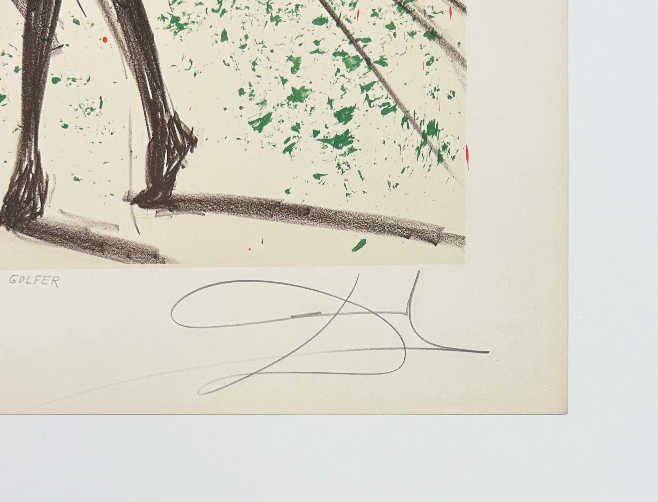 The Golfer - Beige Abstract Print par Salvador Dalí