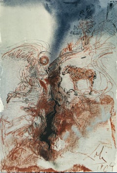 The He-Goats Of The Wild She-Goats On The Face Of The Earth Biblia Sacra (Les chèvres du sauvage sur le visage de la Terre) par Dali