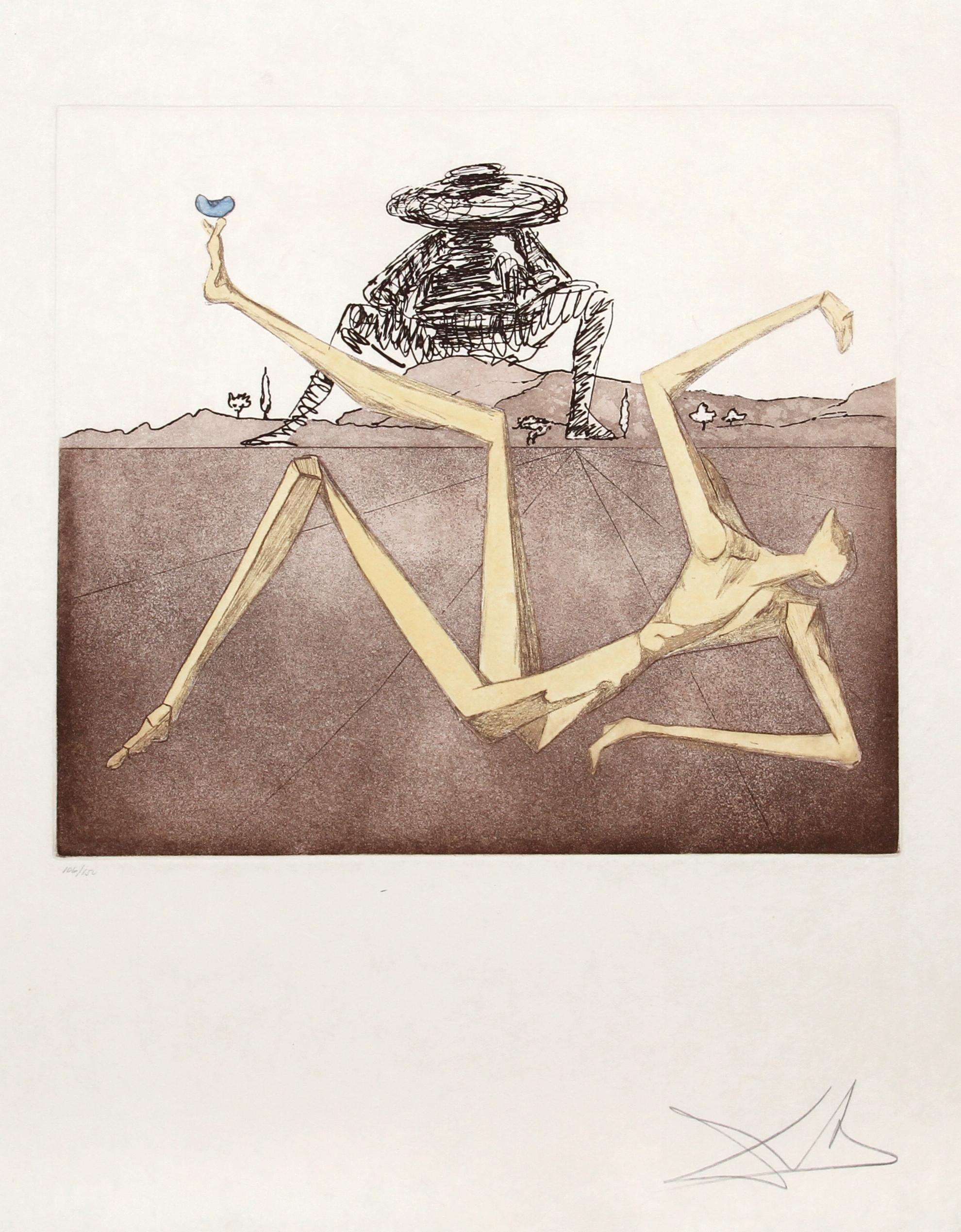 Figurative Print Salvador Dalí - Le cœur de la misère de l'histoire de Don Quichote de la Mancha