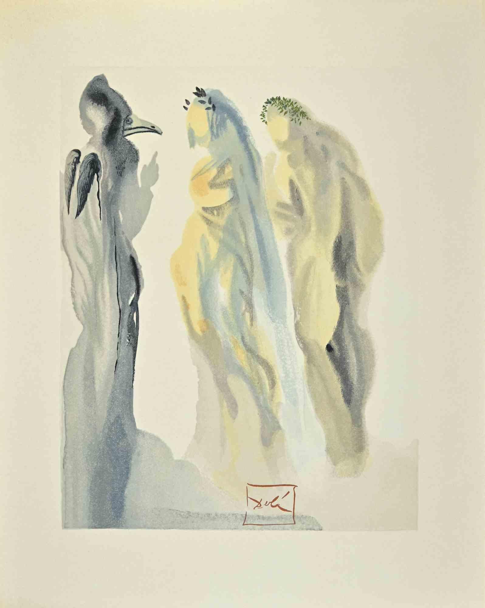 Salvador Dalí Print - The Heaven of Venus - Woodcut print - 1964