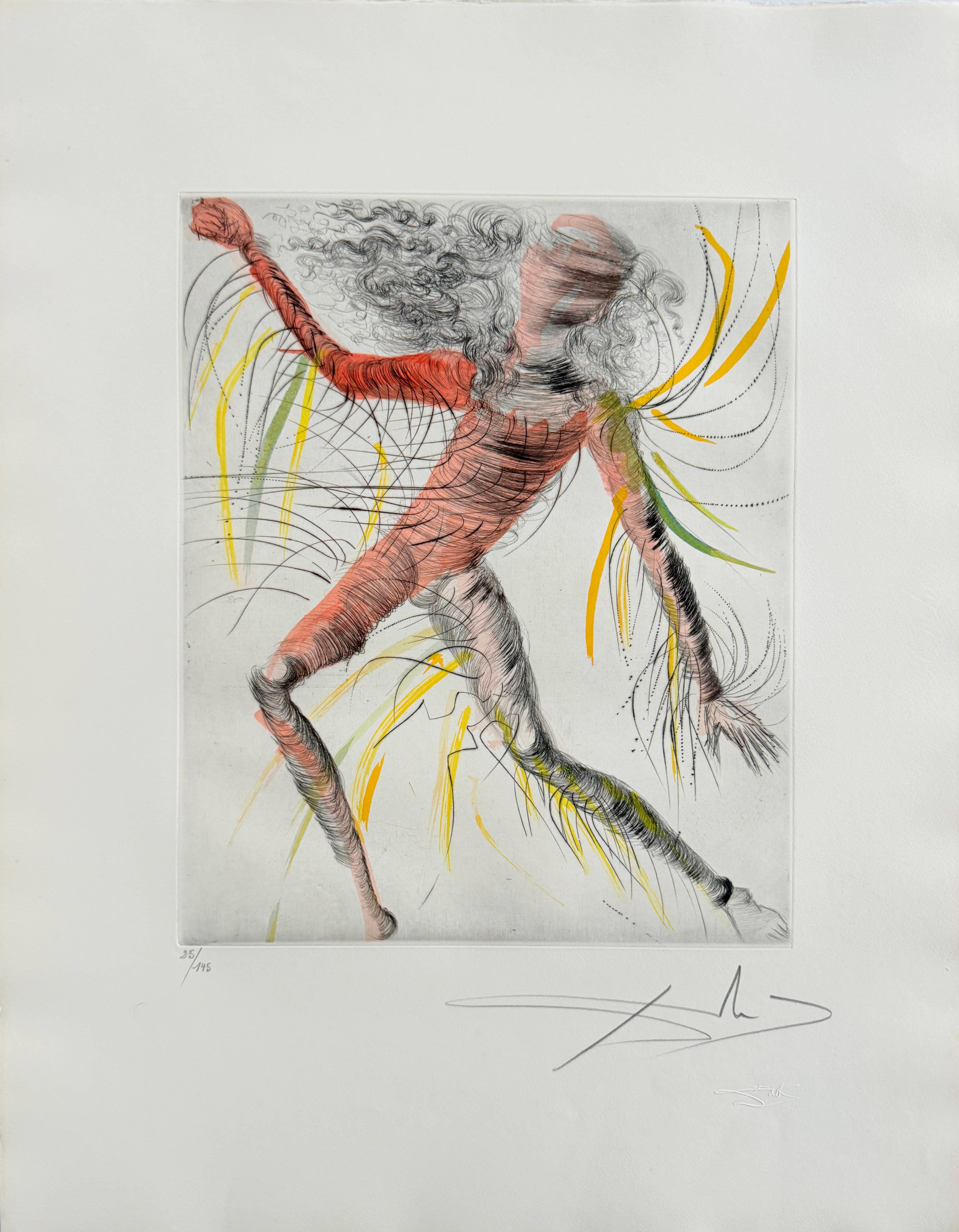 The Hippies - Gray Print by Salvador Dalí