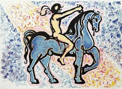 The Horseman - Original Lithograph Hand Signed Numbered - Field #76-2