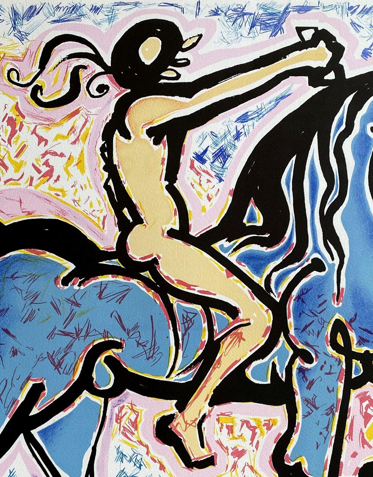 The Horseman - Original Lithograph Handsigned Numbered - Modern Print by Salvador Dalí