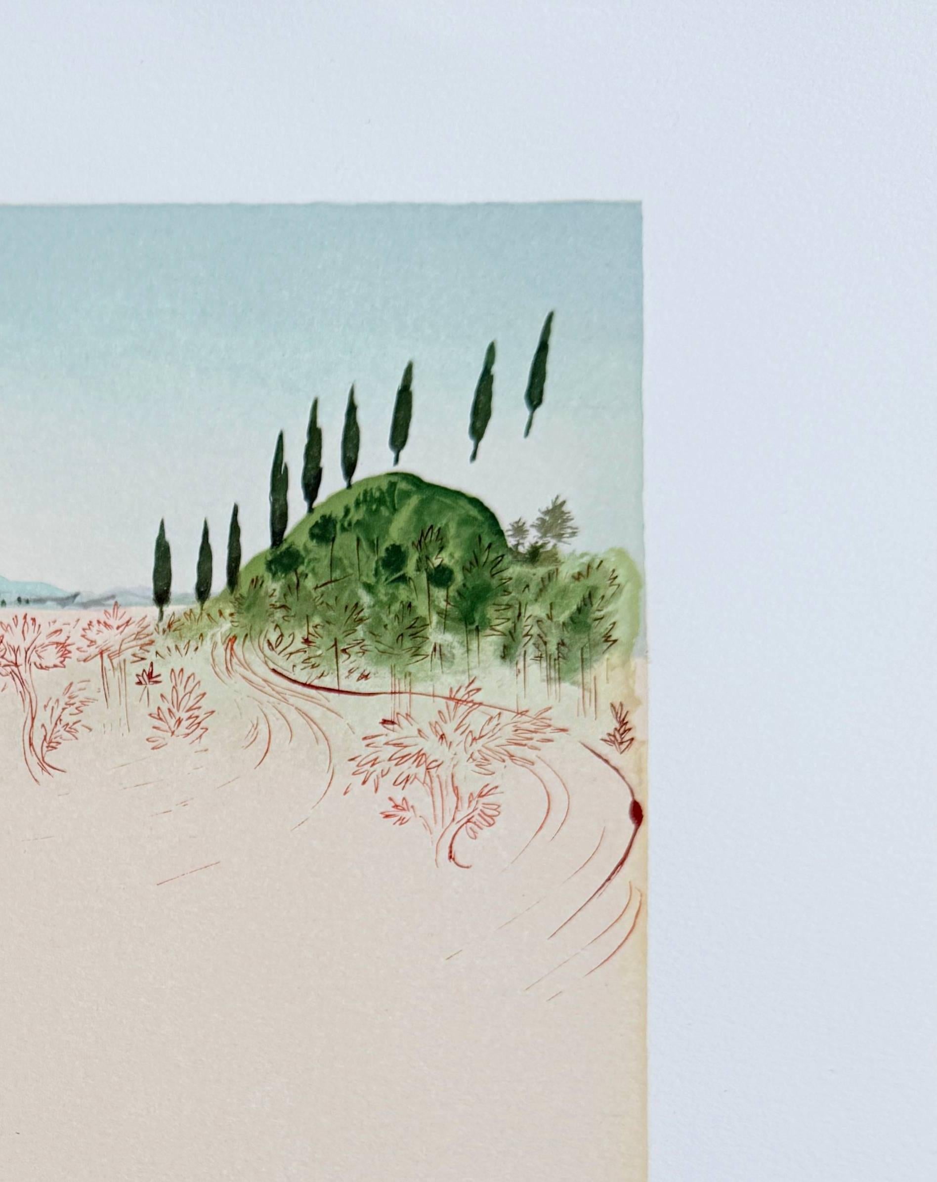 The Inferno, Canto 1 - Departure for the Great Journey - Brown Print by Salvador Dalí