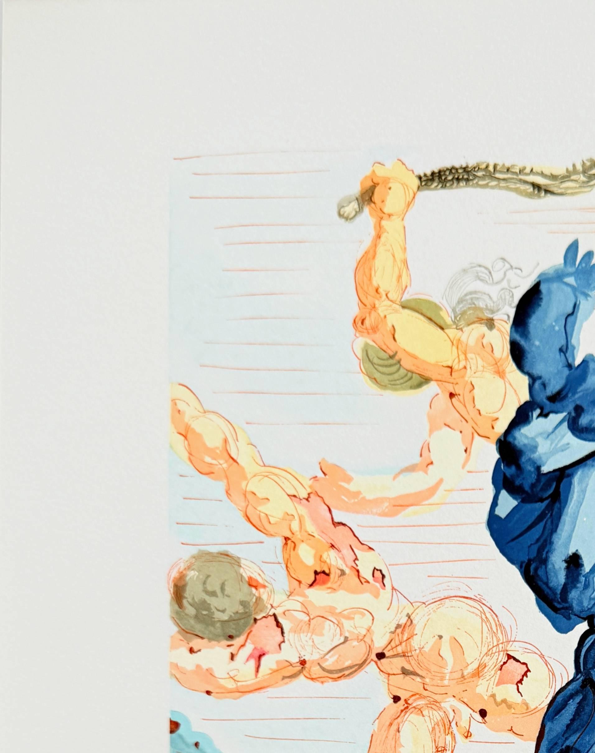 The Inferno, Canto 15 - The Hard Margins - Modern Print by Salvador Dalí