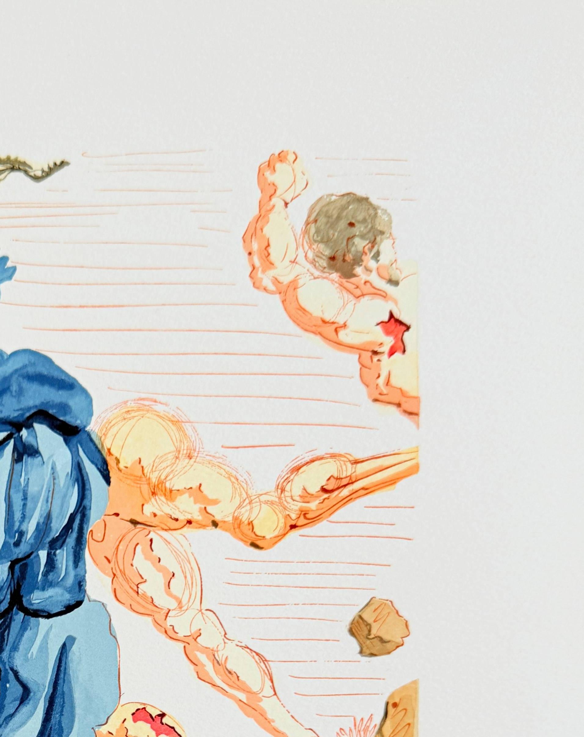 The Inferno, Canto 15 - The Hard Margins - Black Print by Salvador Dalí