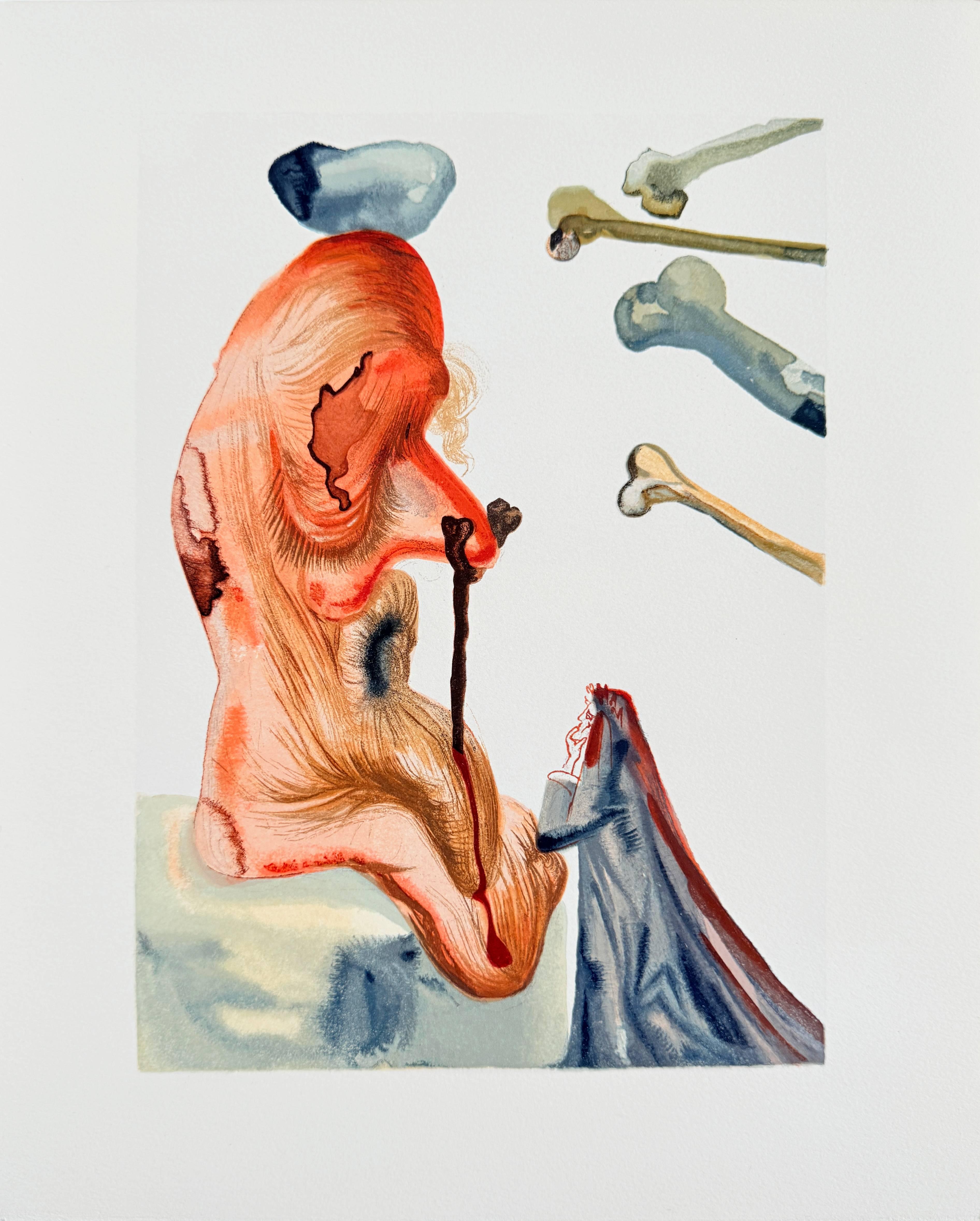 The Inferno, Canto 18  - Les Trompeurs - Print by Salvador Dalí