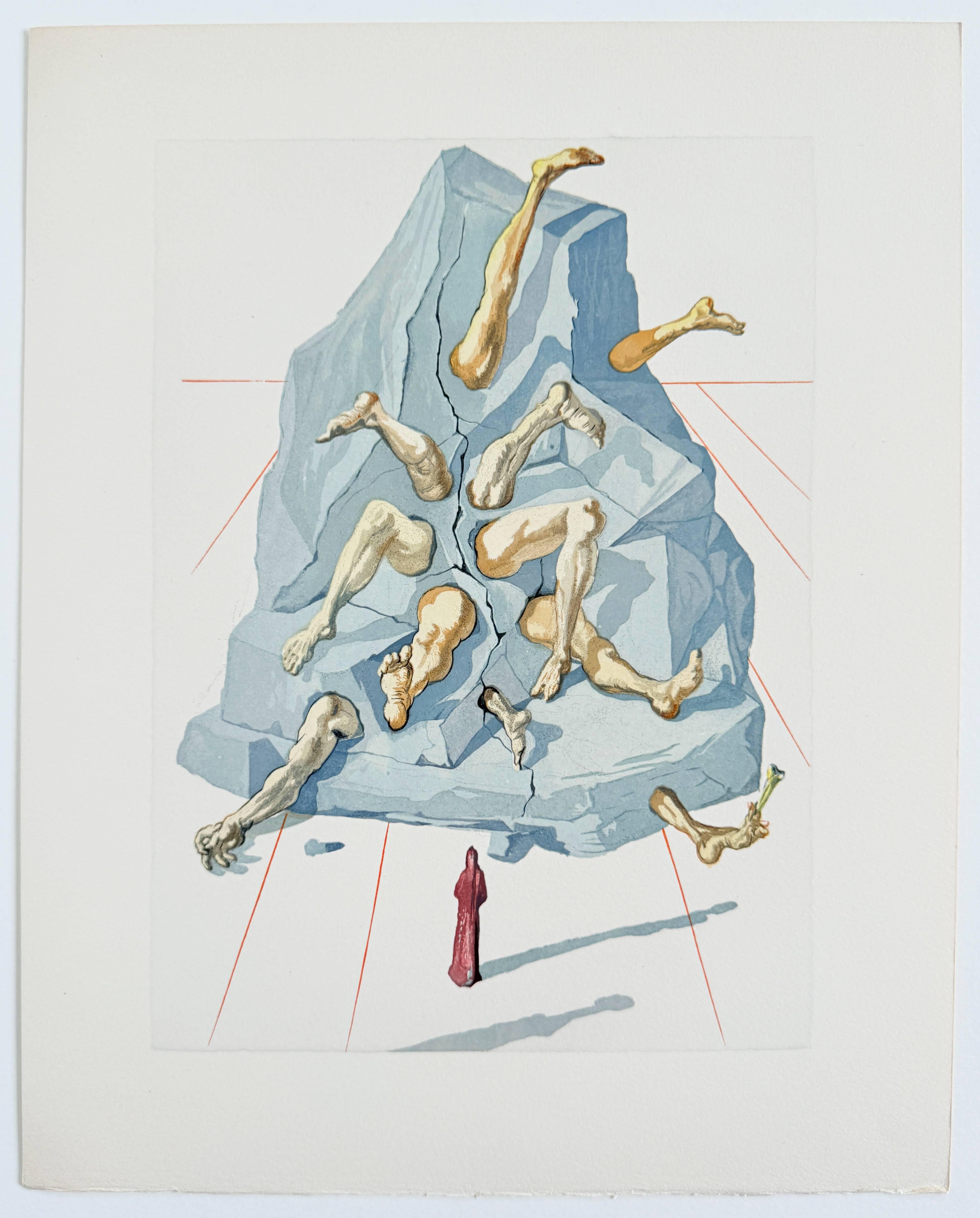 The Inferno, Canto 19 - The Simonists - Modern Art by Salvador Dalí