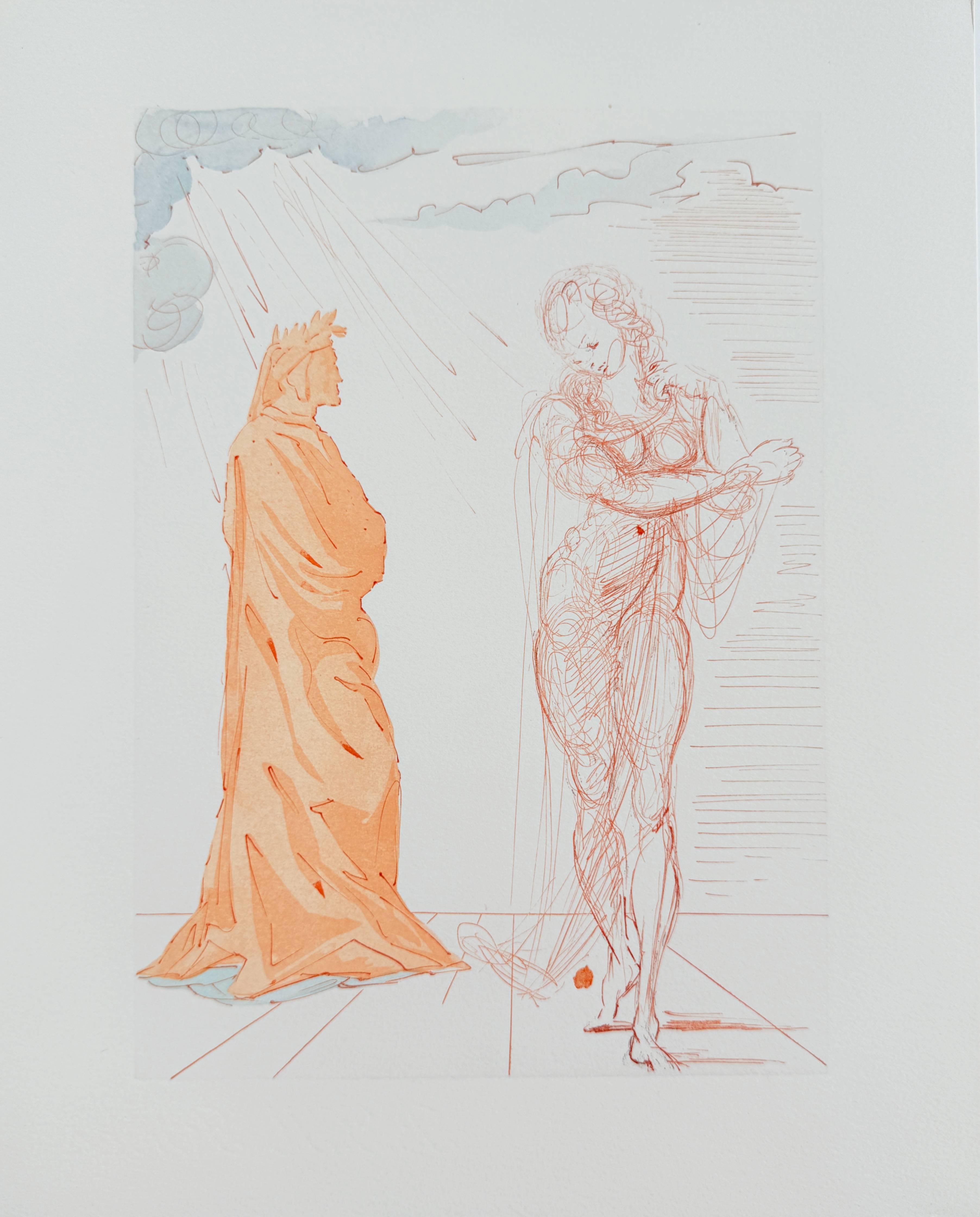The Inferno, Canto 2 - Virigil comforts Dante - Print by Salvador Dalí