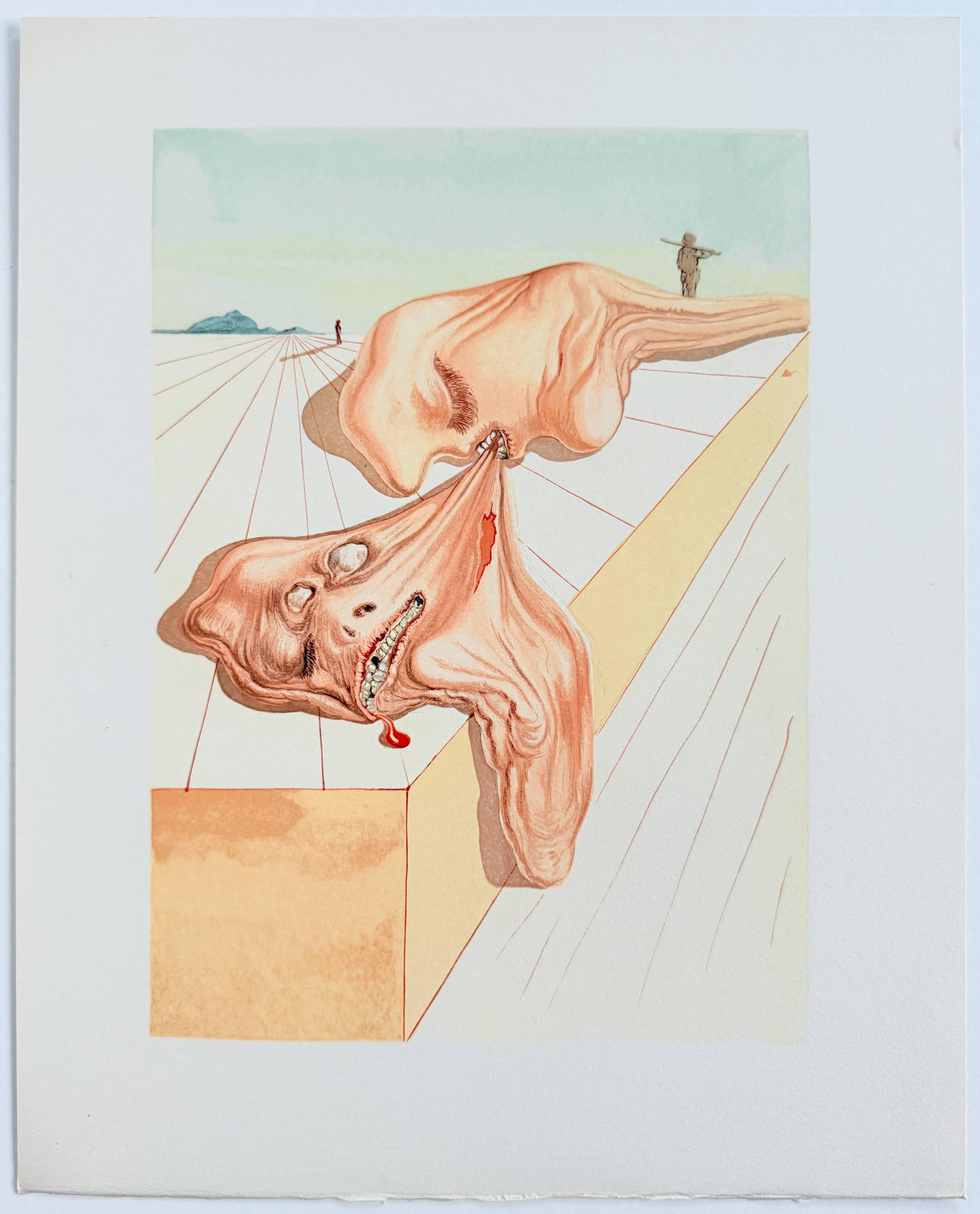 L'Inferno, Canto 30 - Les Homme qui s'entre-dévorent - Print Moderno di Salvador Dalí