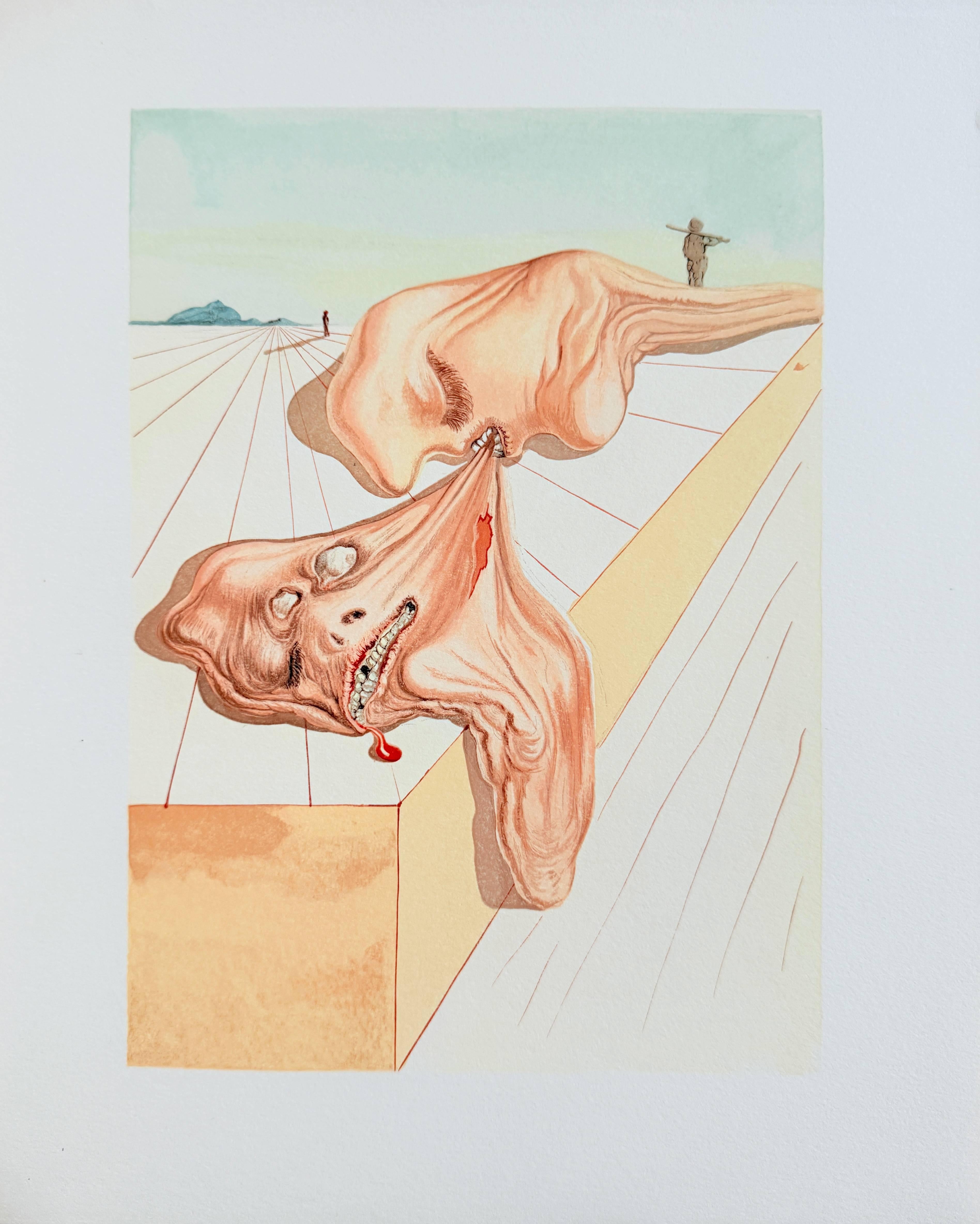 Salvador Dalì (1904-1989) - L'Inferno, Canto 30 - Les Homme qui s'entre-dévorent

Xilografia originale del 1960.

Dimensioni dell'opera: 33 x 26,2 cm

Editore: Les Heures Claires, Parigi.

Riferimento: Catalogo ragionato Michler & Lopsinger n.