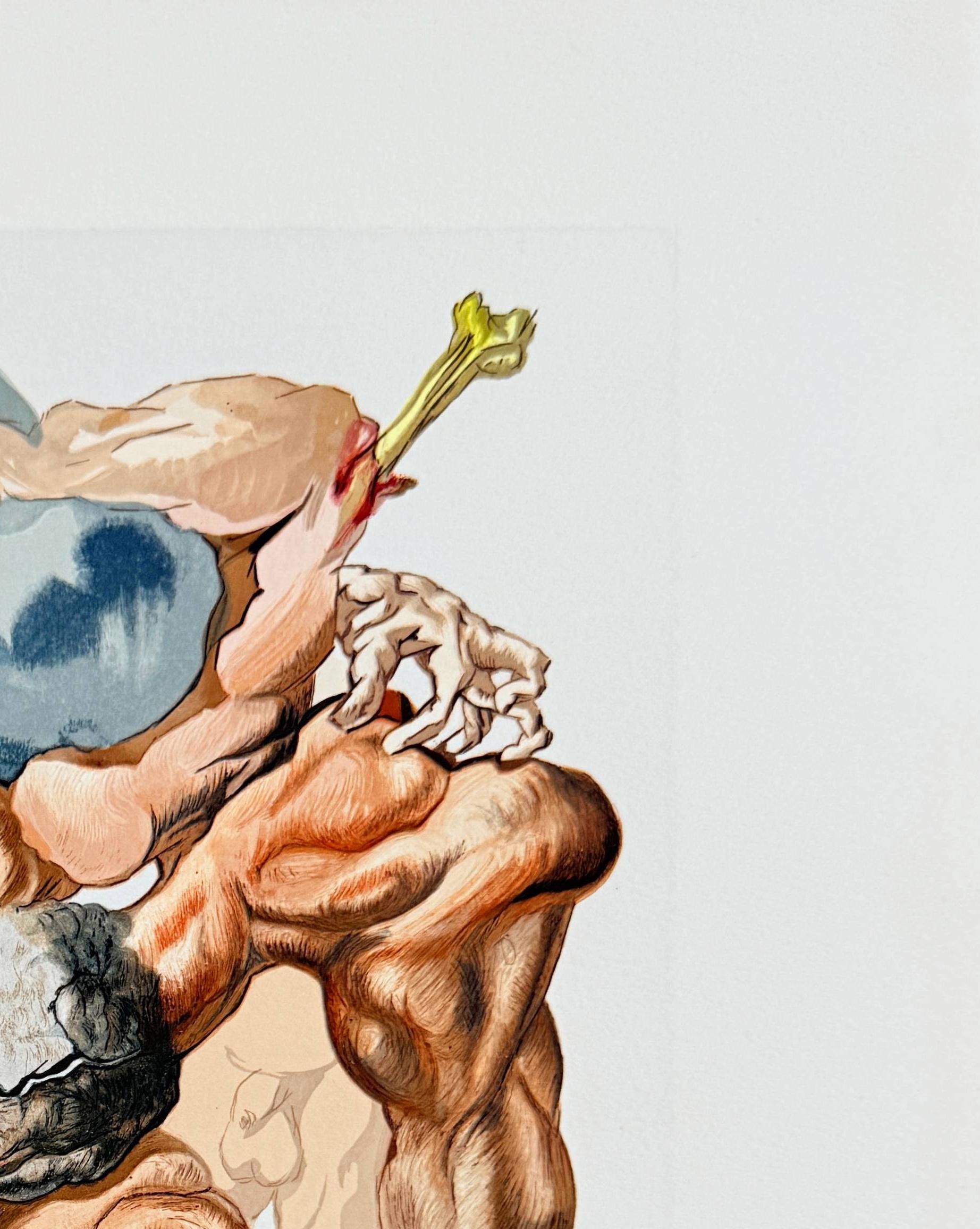 The Inferno, Canto 7 - The Avaricious and the Prodigal - Brown Print by Salvador Dalí