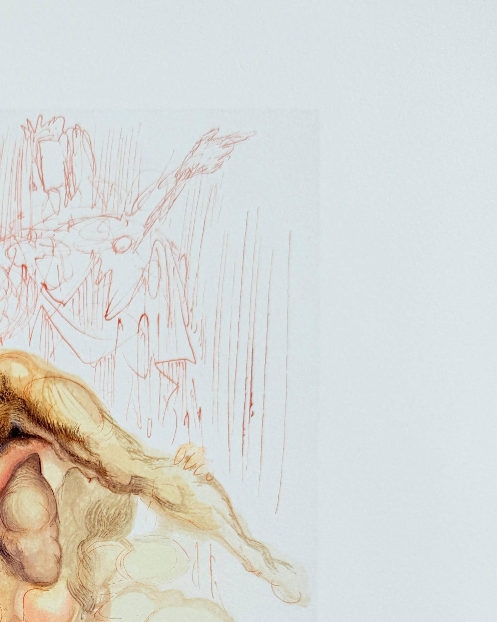 The Inferno, Canto 8 - The Angry Ones - Brown Print by Salvador Dalí