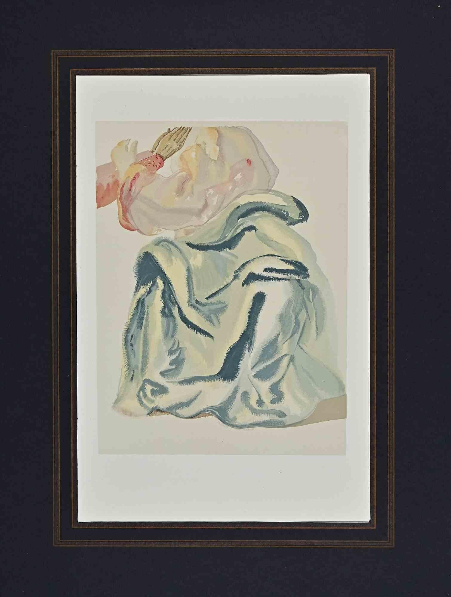 Figurative Print de Salvador Dalí - La belleza infinita de Beatriz - xilografía atribuida a Salvador Dalì - 1963