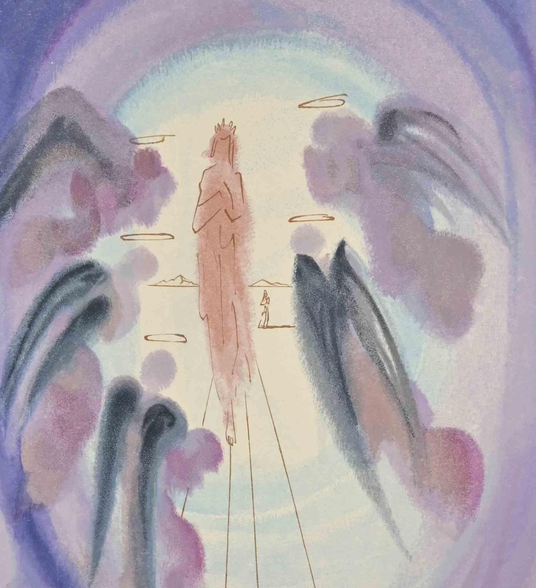The Joy of the Blessed - Woodcut  - 1963 - Surrealist Print by Salvador Dalí