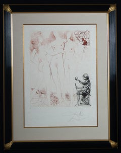 Vintage The Judgement of Paris original E.A. etching by Salvador Dali Mythology Suite