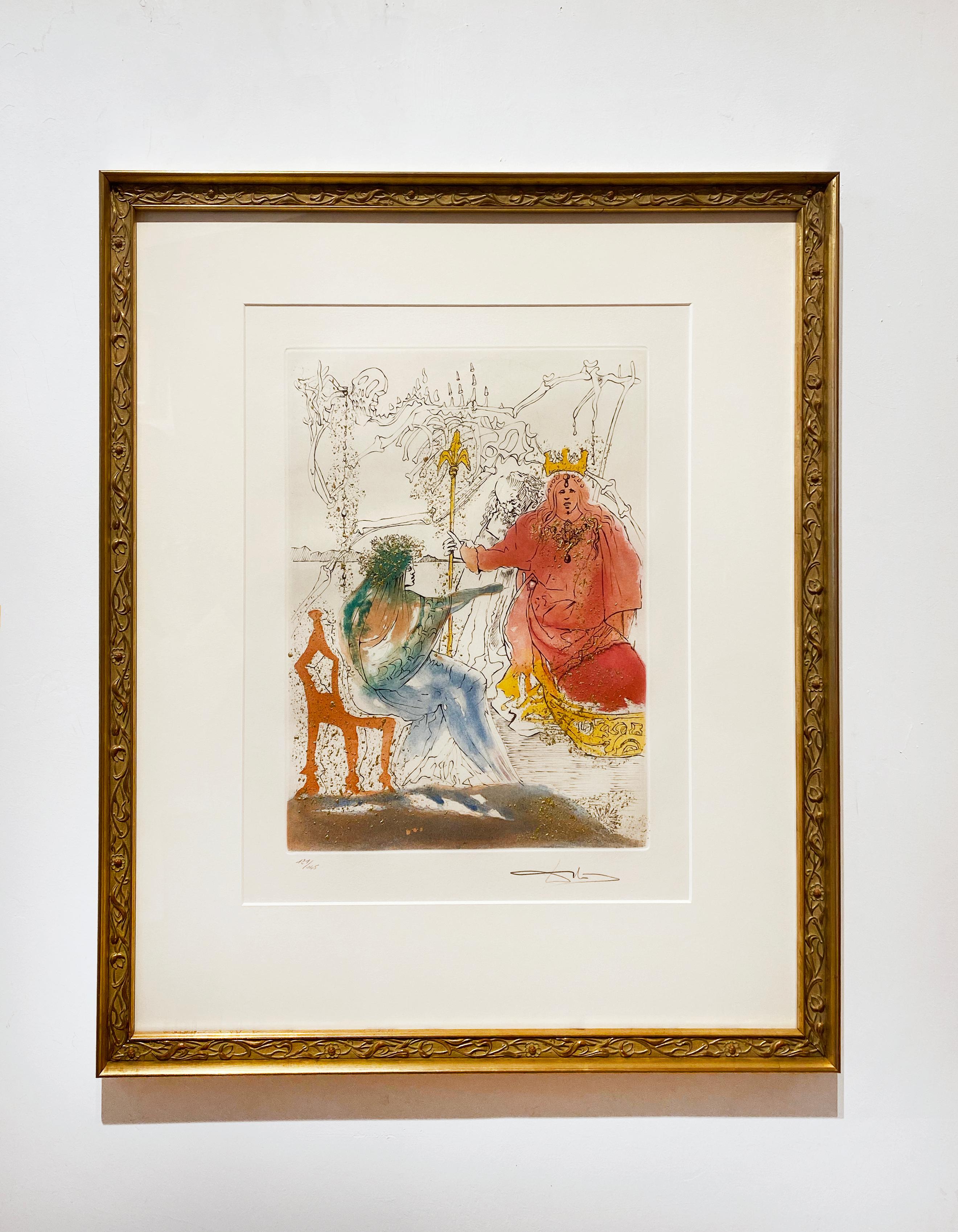 Dem König wird die Geschichte Hamlets erzählt (Surrealismus), Print, von Salvador Dalí