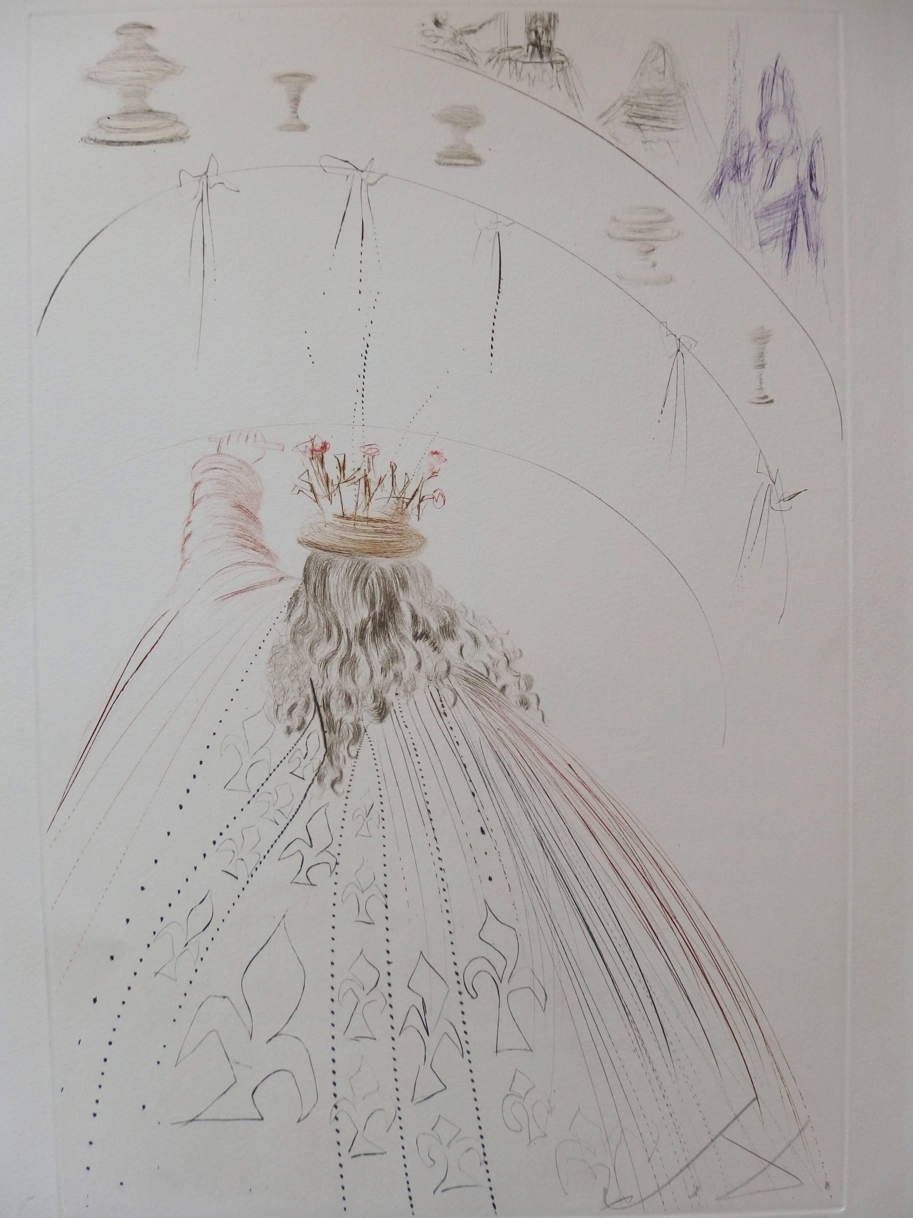 The Knights of King Arthur - Original Etching, Handsigned  (Field #70-10M) - Print by Salvador Dalí