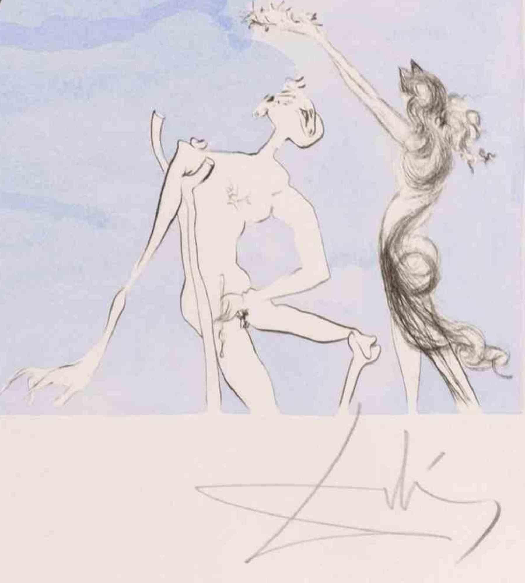 The Laurels of Happiness - Etching attr. to Salvador Dalì - 1971 - Print by Salvador Dalí
