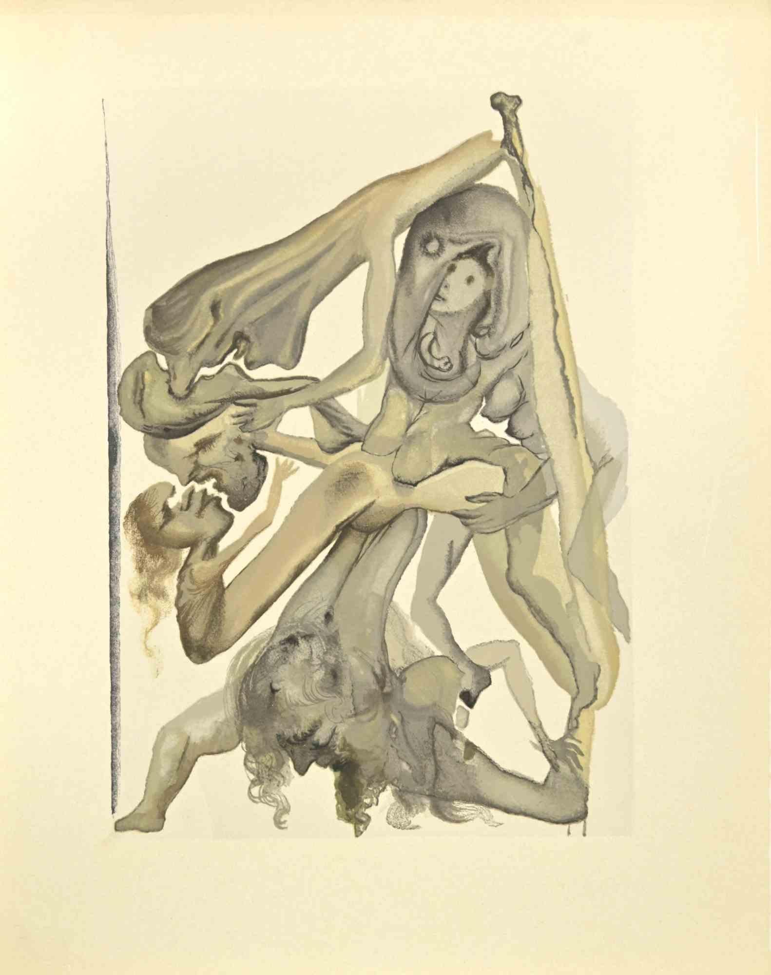 Salvador Dalí Figurative Print - The Limbos - Woodcut - 1963