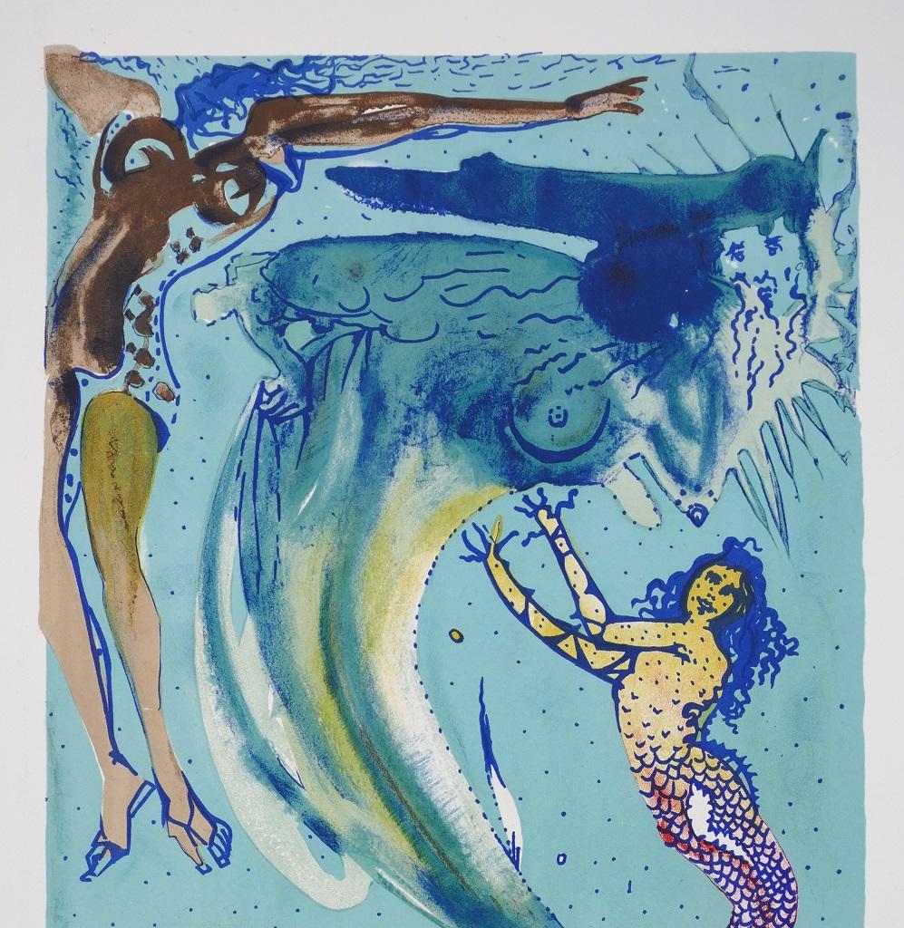 The Little Mermaid I - Original Lithograph by S. Dalì - 1966 - Print by Salvador Dalí
