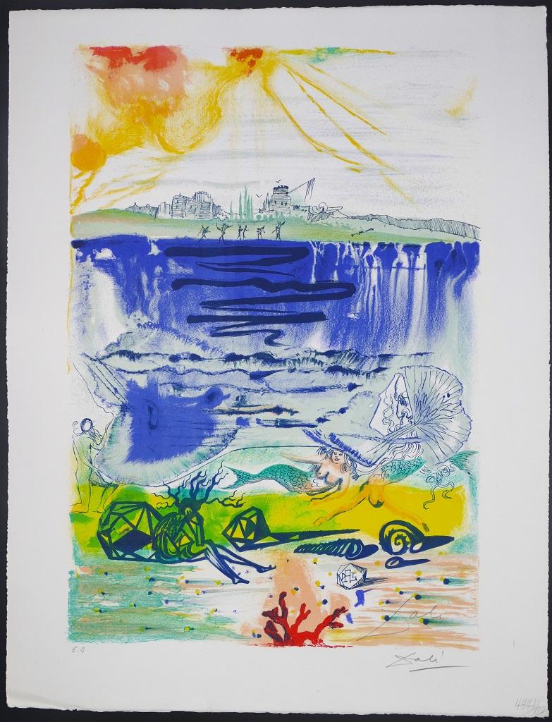Salvador Dalí Abstract Print - The Little Mermaid II - Original Lithograph by S. Dalì - 1966