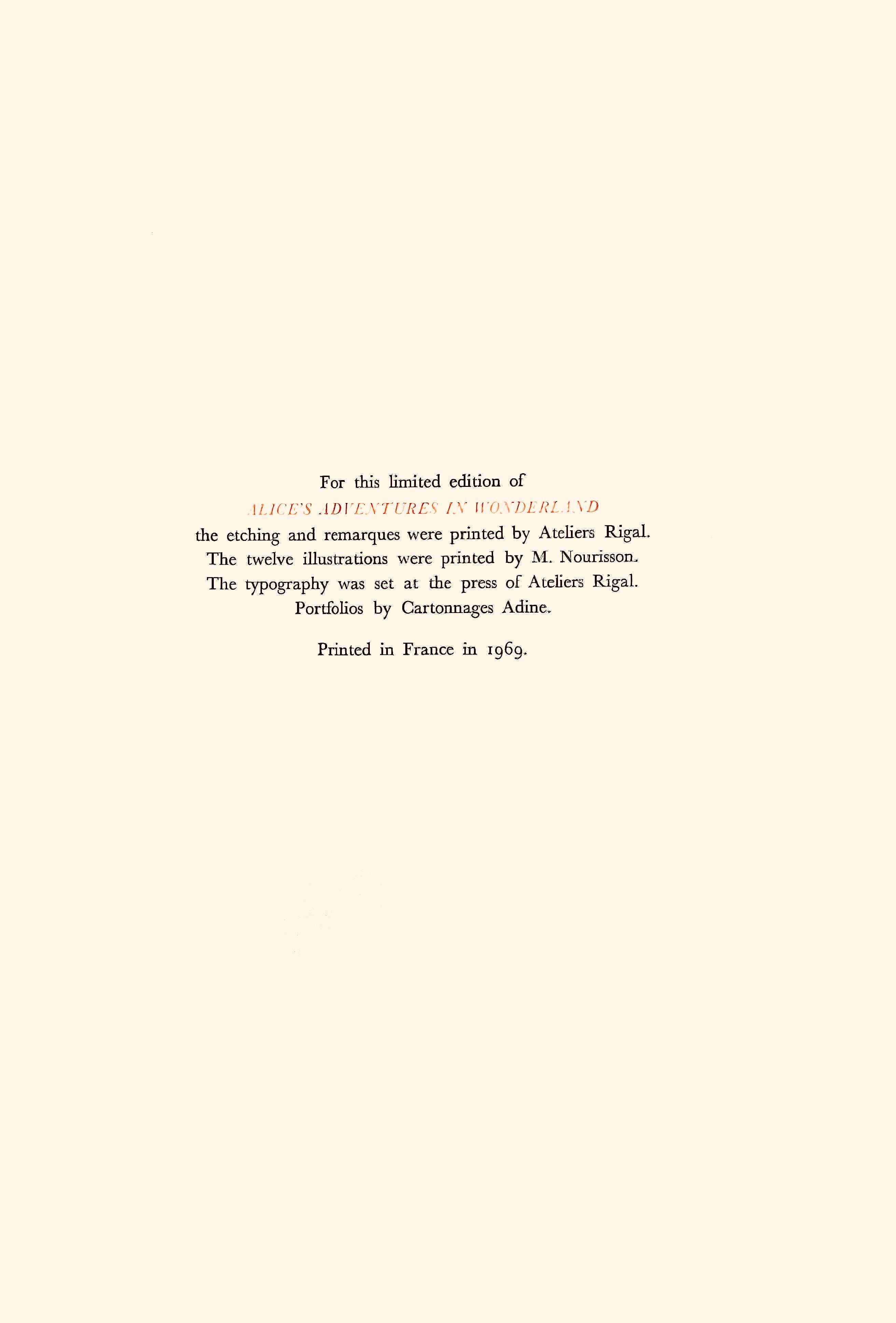 The Lobster Quadrille (Field 69-5, A-M), Alice's Adventures in Wonderland For Sale 2