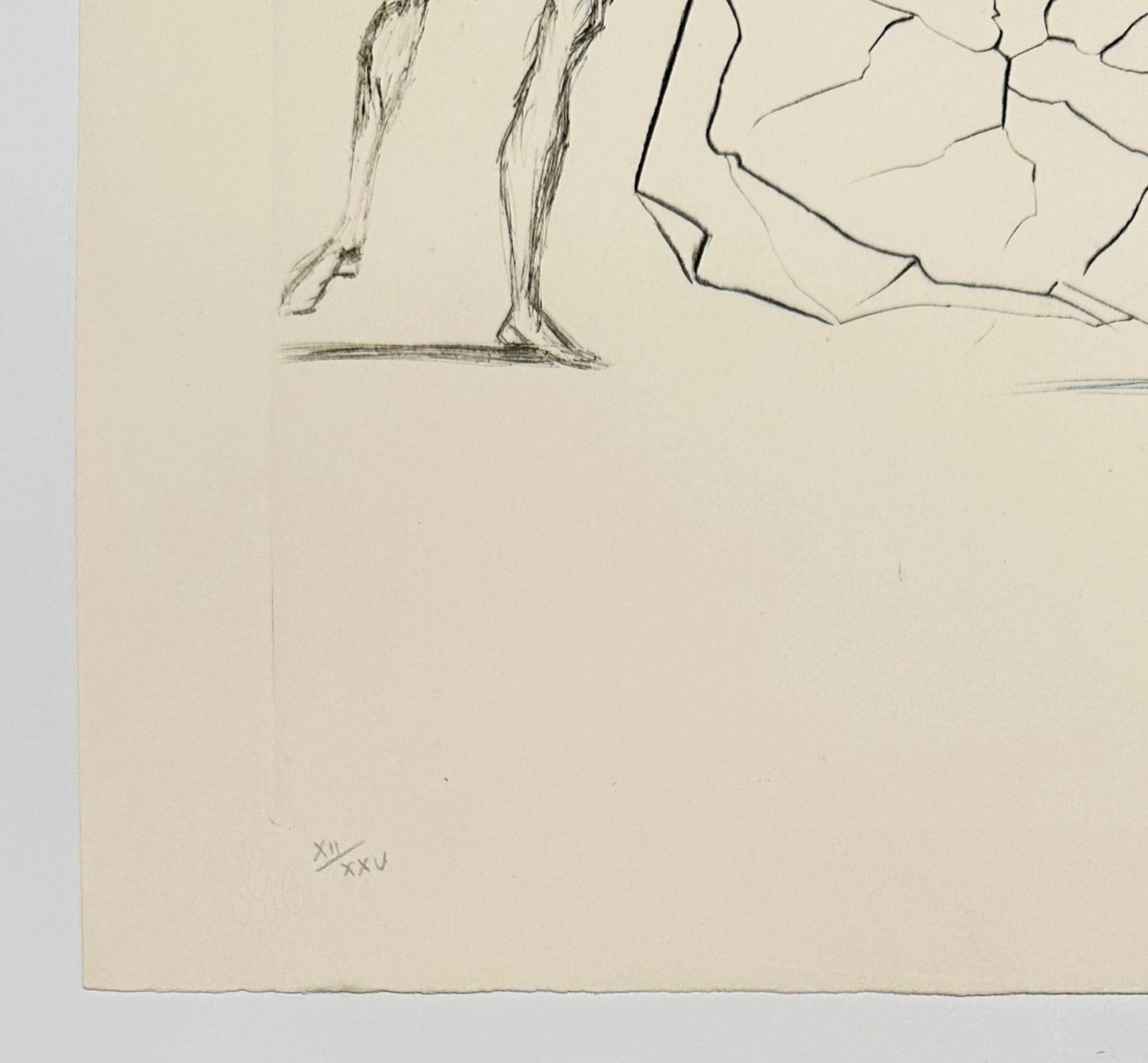 The Lovers Condemned, from Tristan and Iseult - Beige Abstract Print by Salvador Dalí