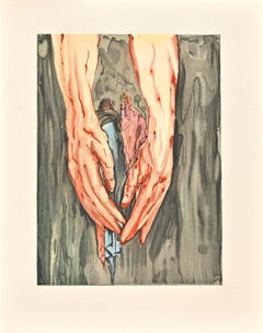 The Mount of Geryon - Original Woodcut Print attr. to Salvador Dalì - 1963