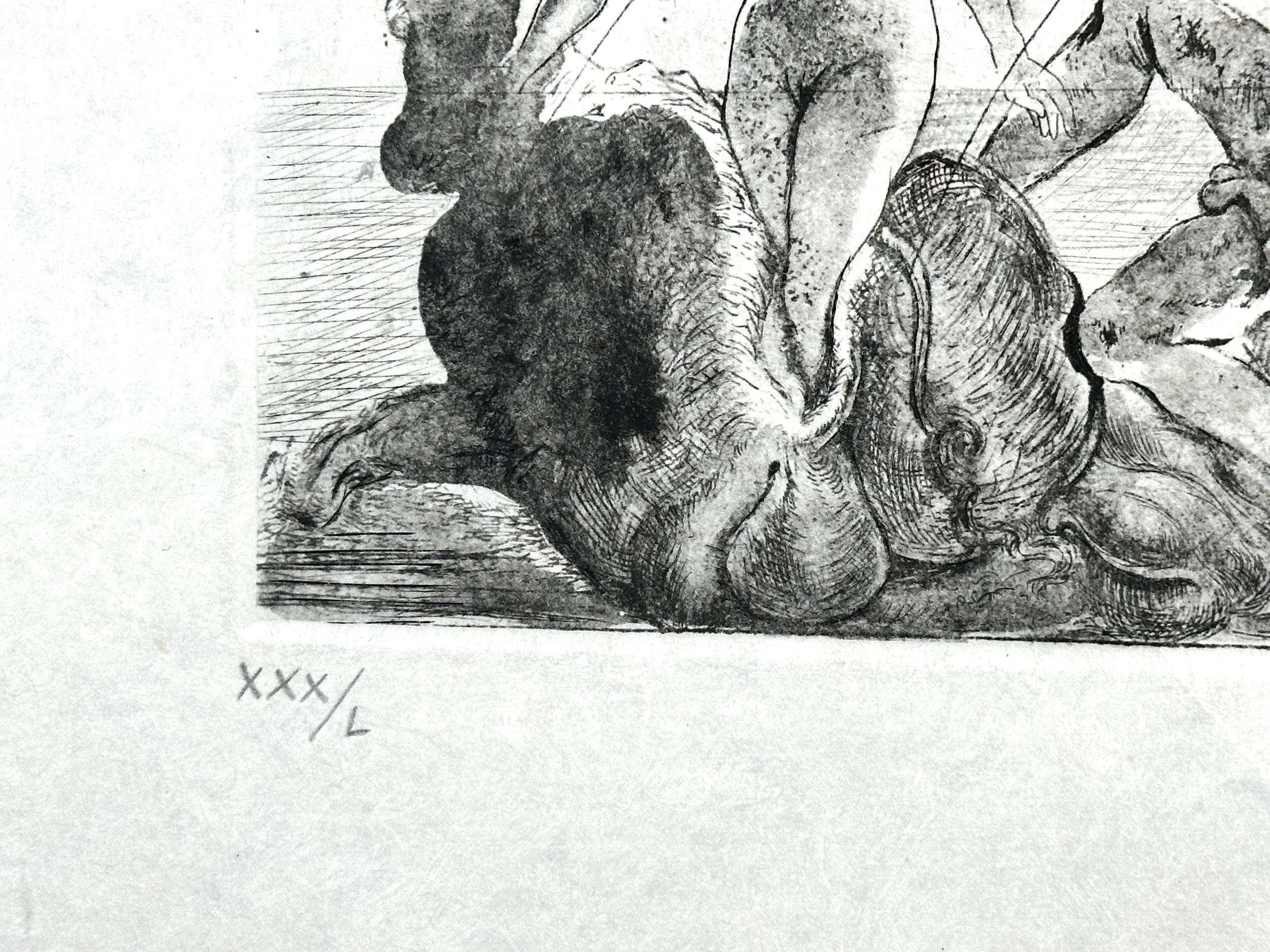 The Mythology Argus Color - Gris Print par Salvador Dalí