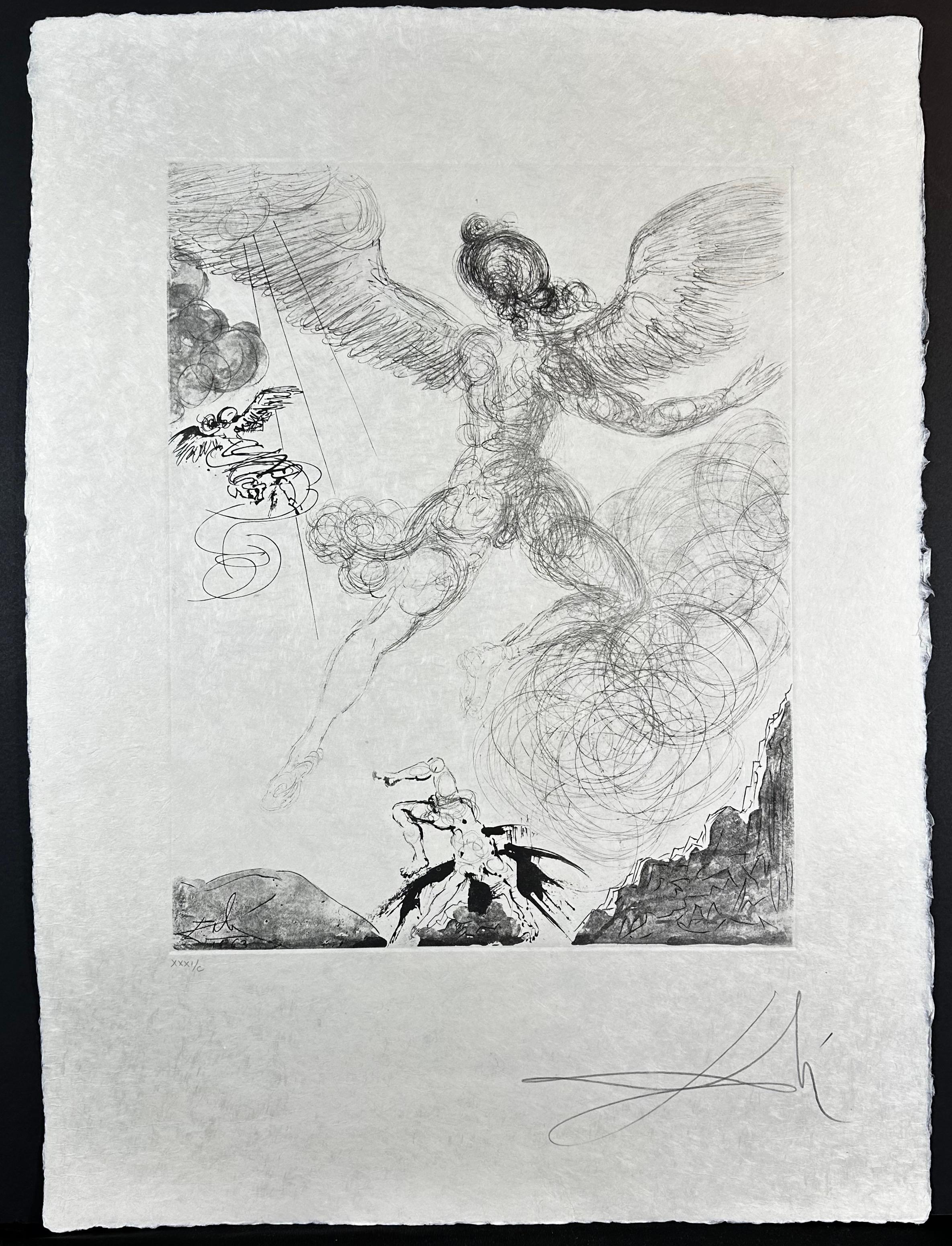 Figurative Print di Salvador Dalí - La mitologia di Icaro