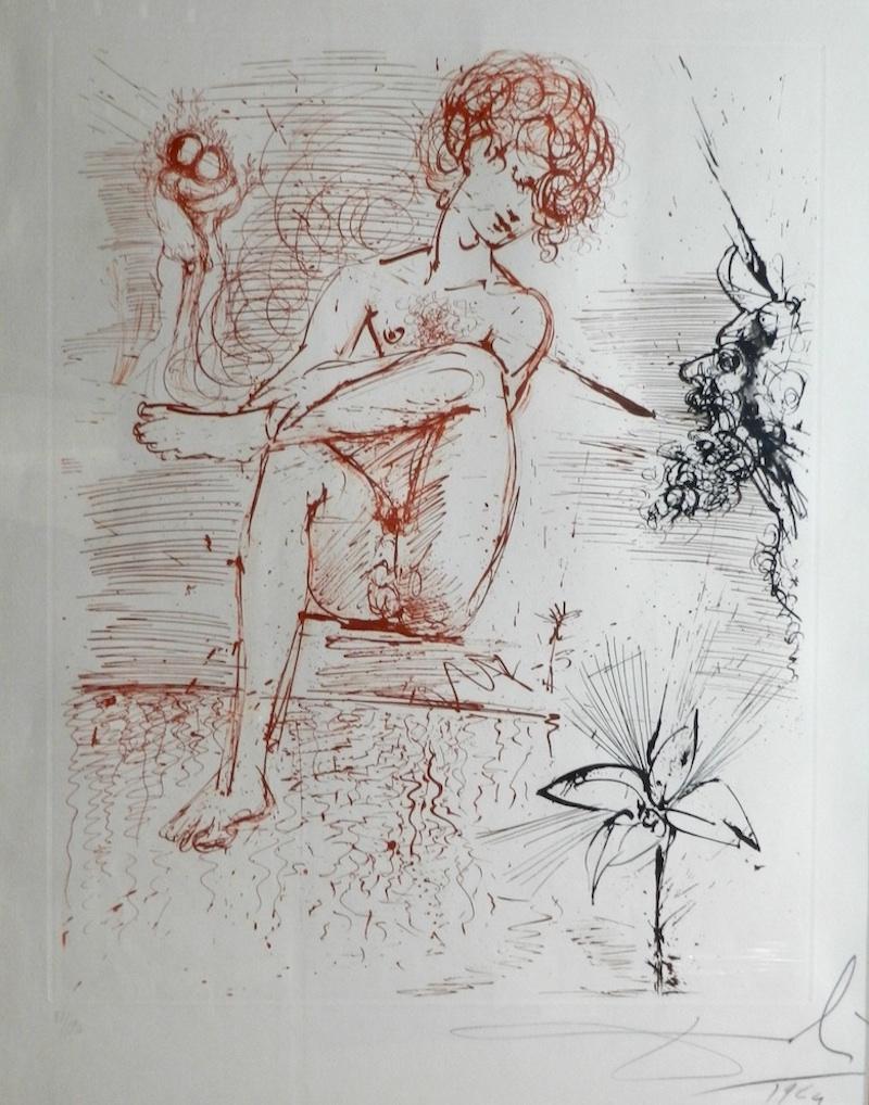 Salvador Dalí Figurative Print - The Mythology Narcissus 