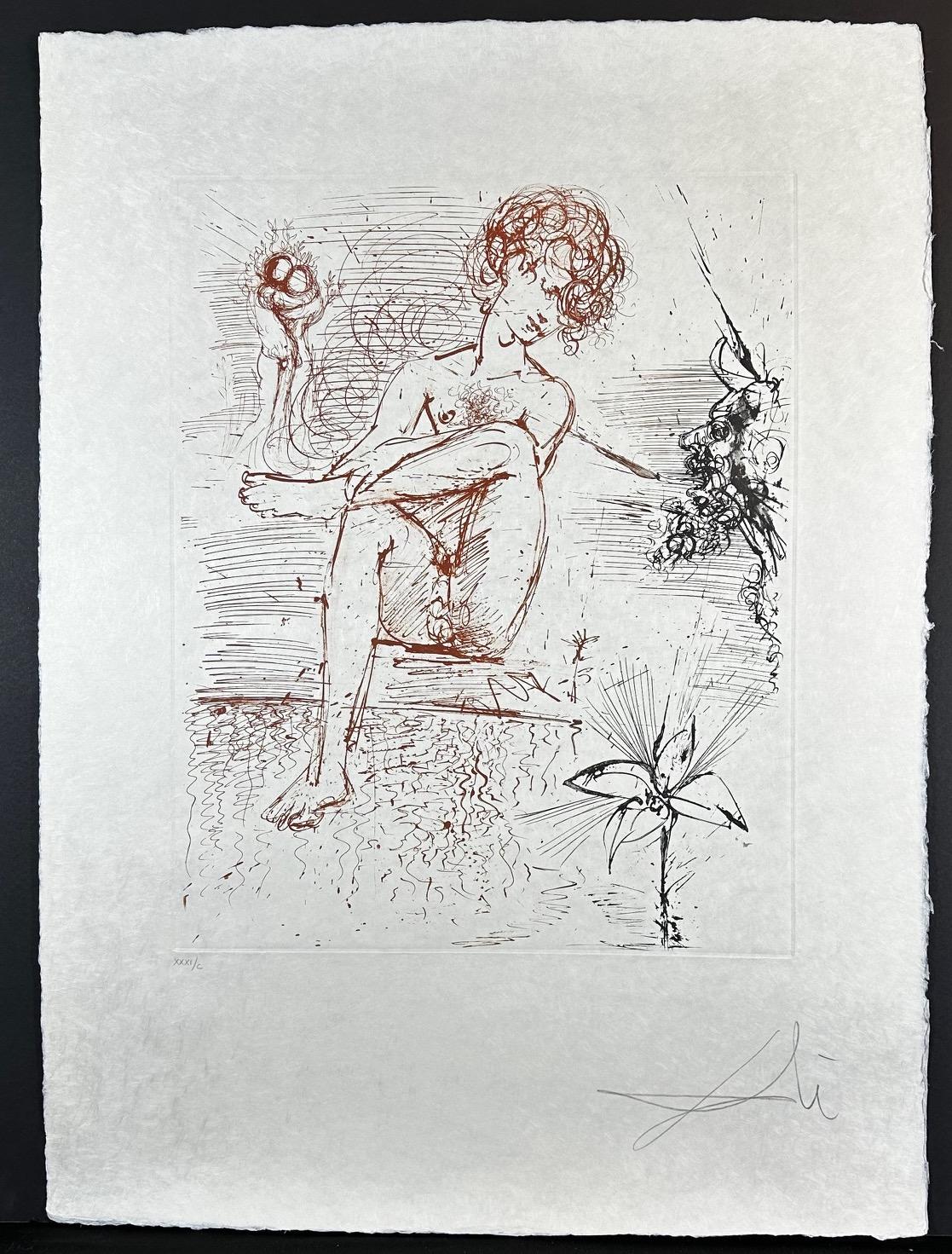 Figurative Print de Salvador Dalí - Mitología Narciso