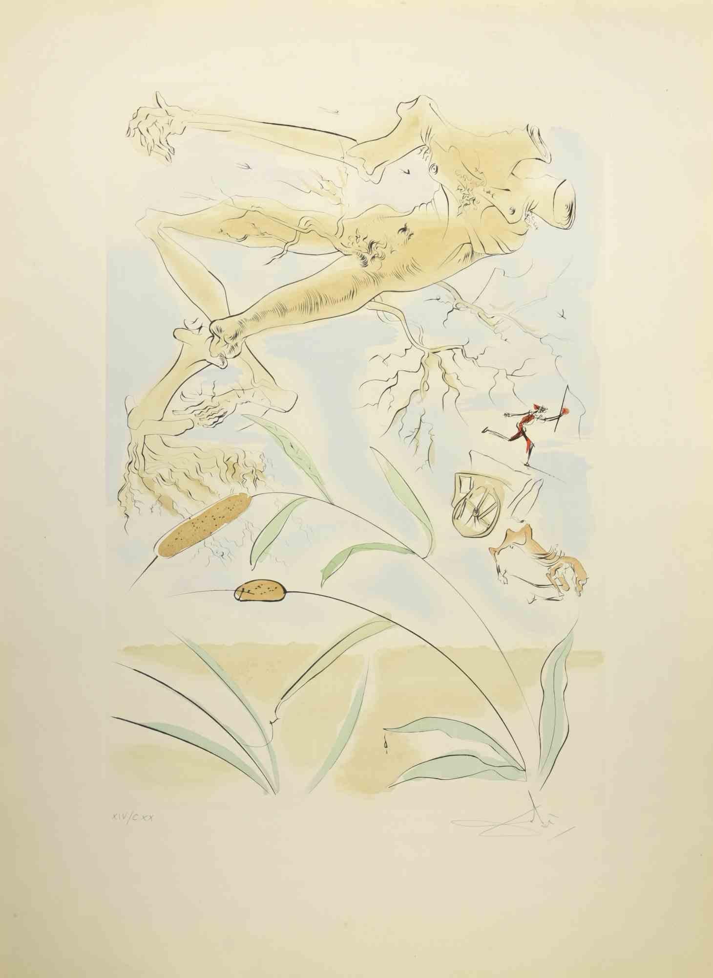 Salvador Dalí Figurative Print - The Oak and the Reed - Lithograph  - 1974