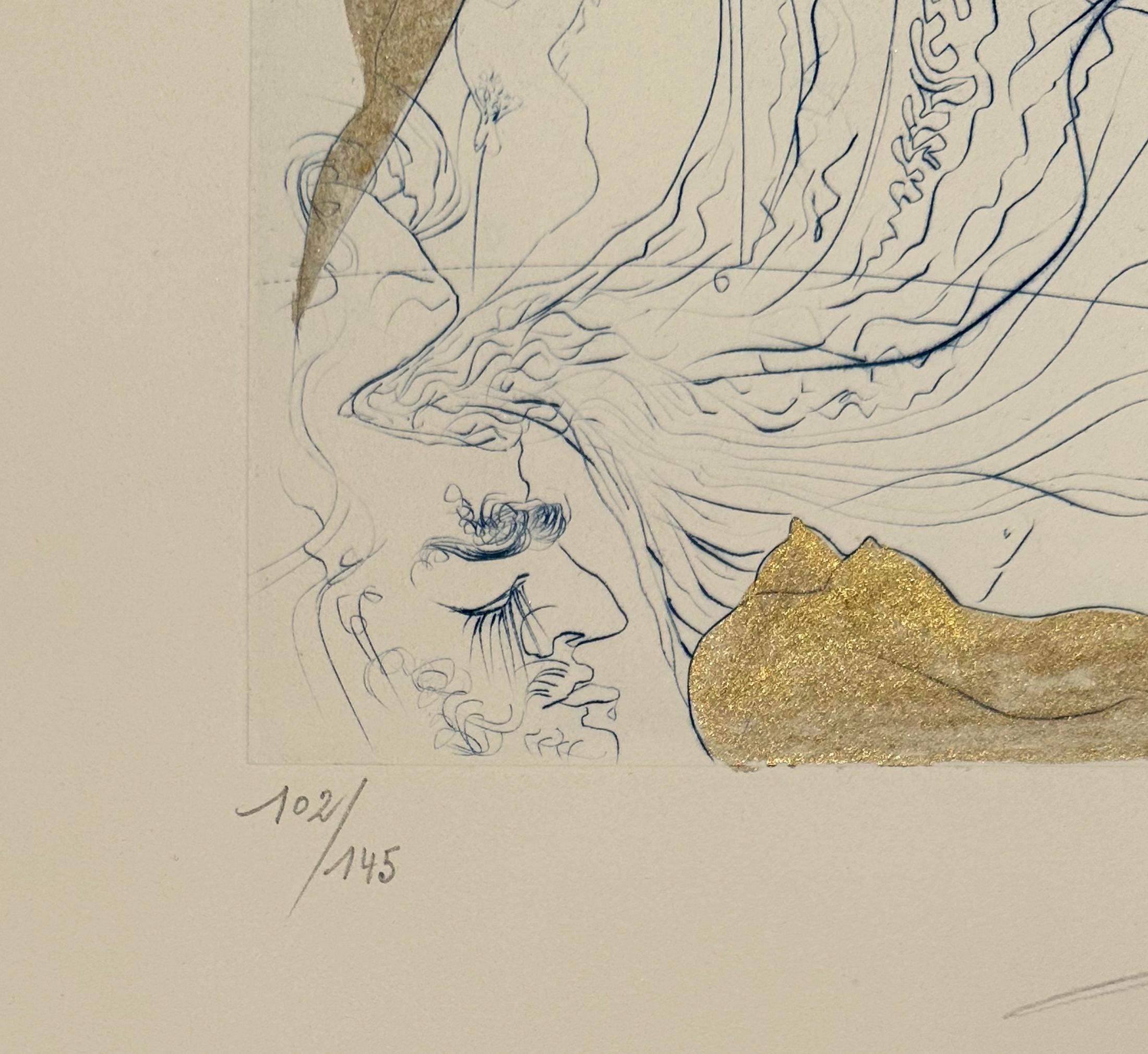 Artista: Salvador Dalí
Título: La pagoda
Portafolio: Los Hippies
Técnica: Grabado en color sobre Arches
Fecha: 1969
Edición: 102/145
Tamaño del marco: 31
