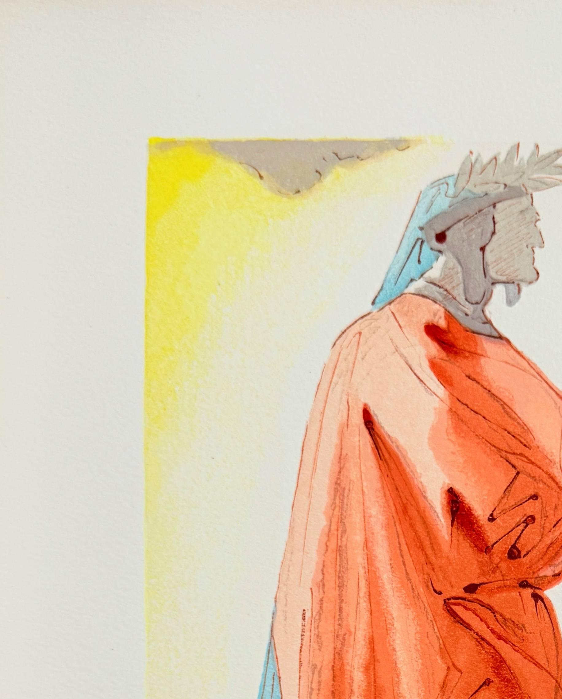 Salvador Dali (1904-1989) - The Paradise, Canto 1 - Dante

Woodcut print from 1960.

Dimensions of sheet: 33 x 26.2 cm

Dimensions in frame: 53.2 x 43.2 cm

Publisher: Les Heures Claires, Paris.

Reference: Catalogue raisonne Michler & Lopsinger no.