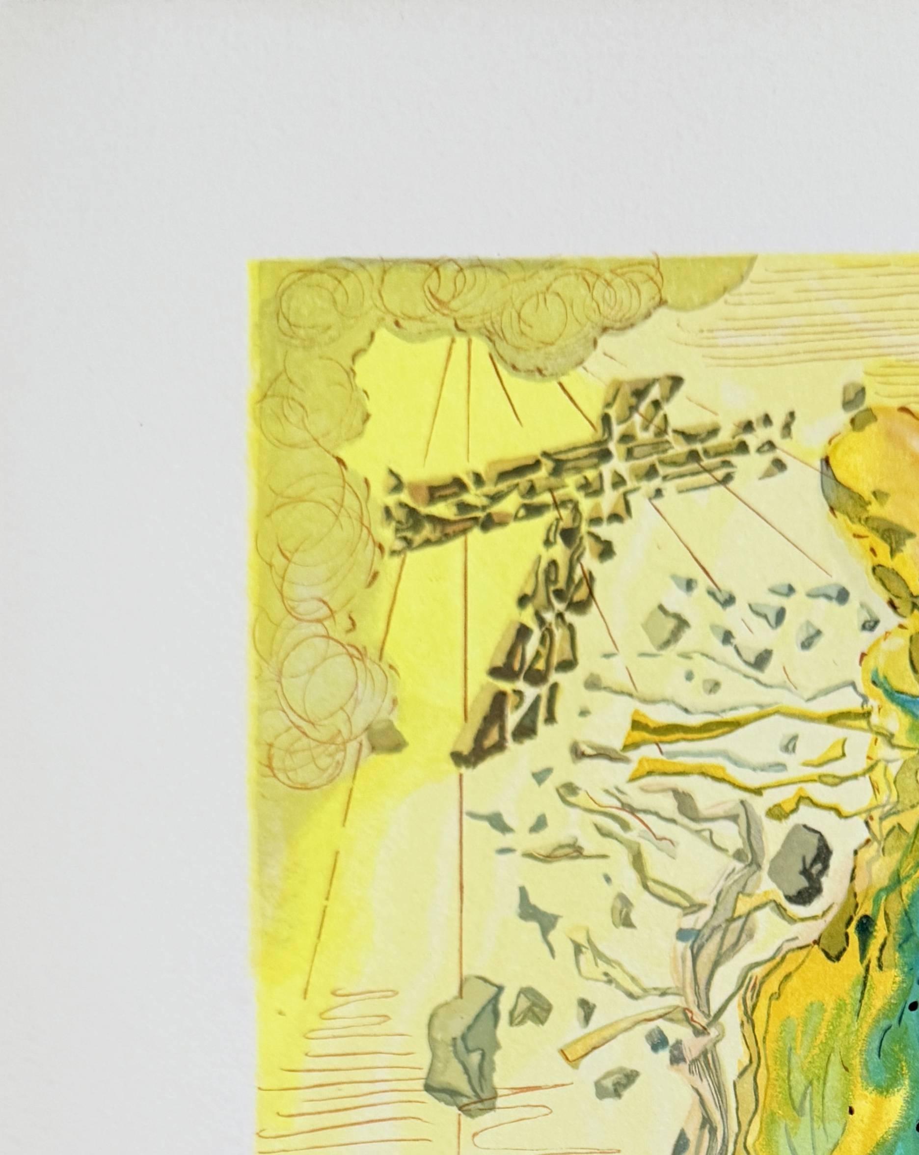 Salvador Dali (1904-1989) - The Paradise, Canto 12 - L'Eclat des corps glorieux

Woodcut print from 1960.

Dimensions of sheet: 33 x 26.2 cm

Dimensions in frame: 53.2 x 43.2 cm

Publisher: Les Heures Claires, Paris.

Reference: Catalogue raisonne
