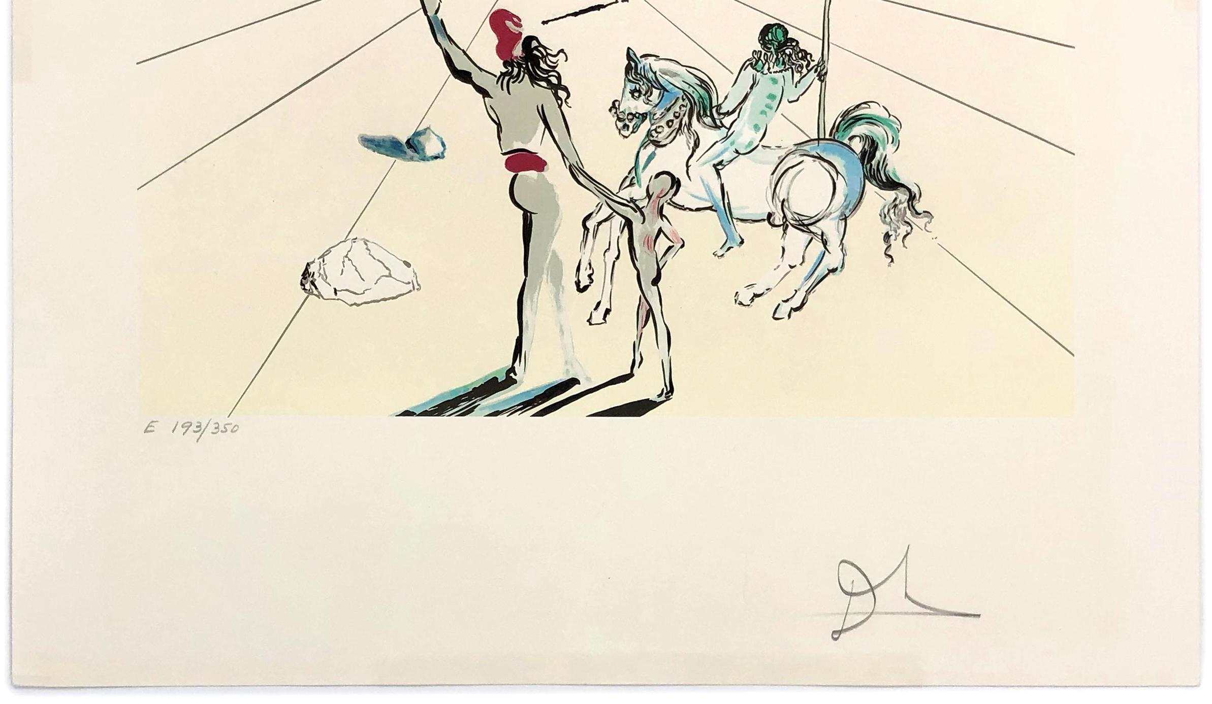 Il sentiero della saggezza (Il banchiere) (Cassetto), litografia firmata a mano - Print di Salvador Dalí